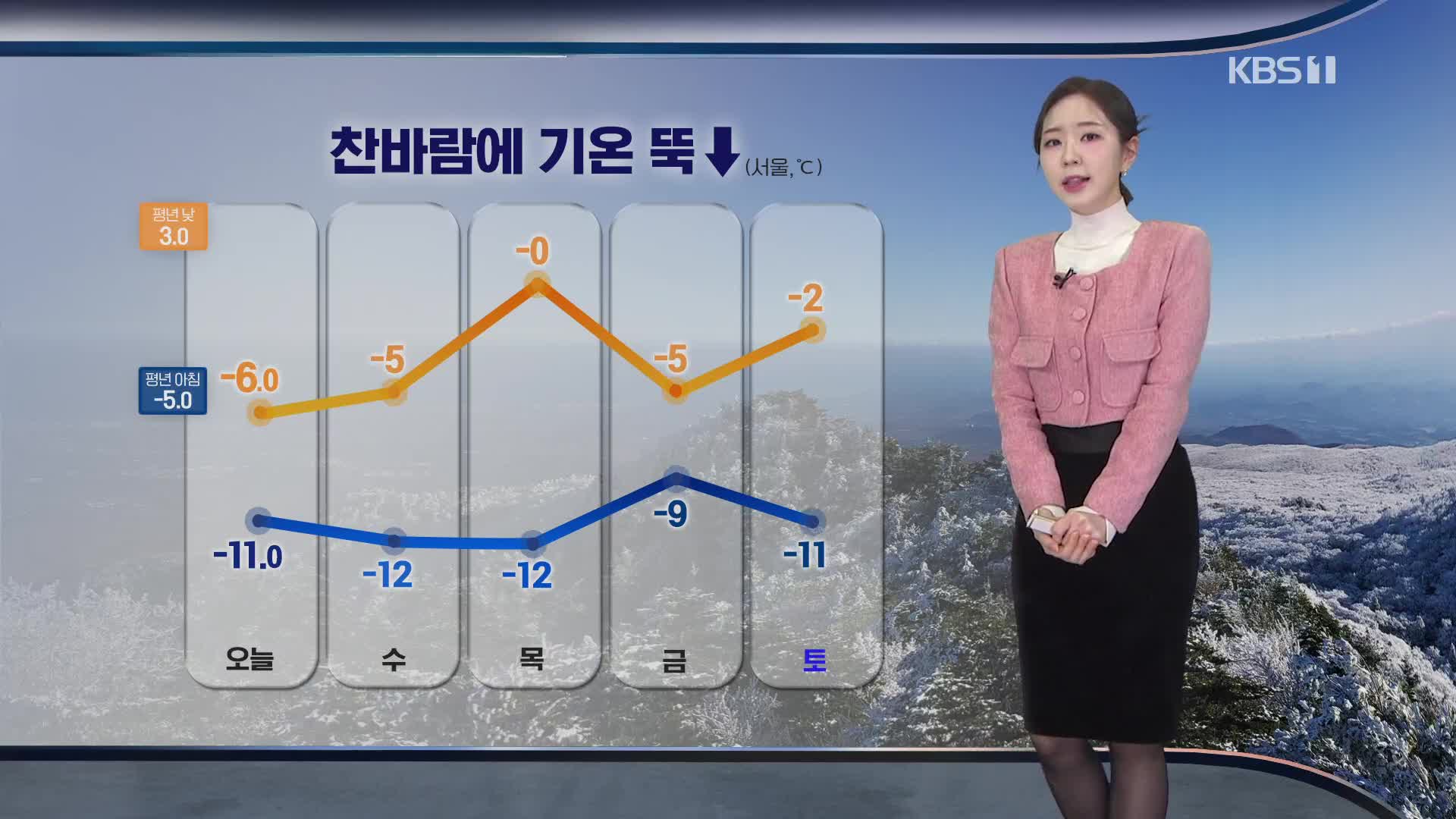 [출근길 날씨] 전국 대부분 한파 특보…호남·제주 많은 눈