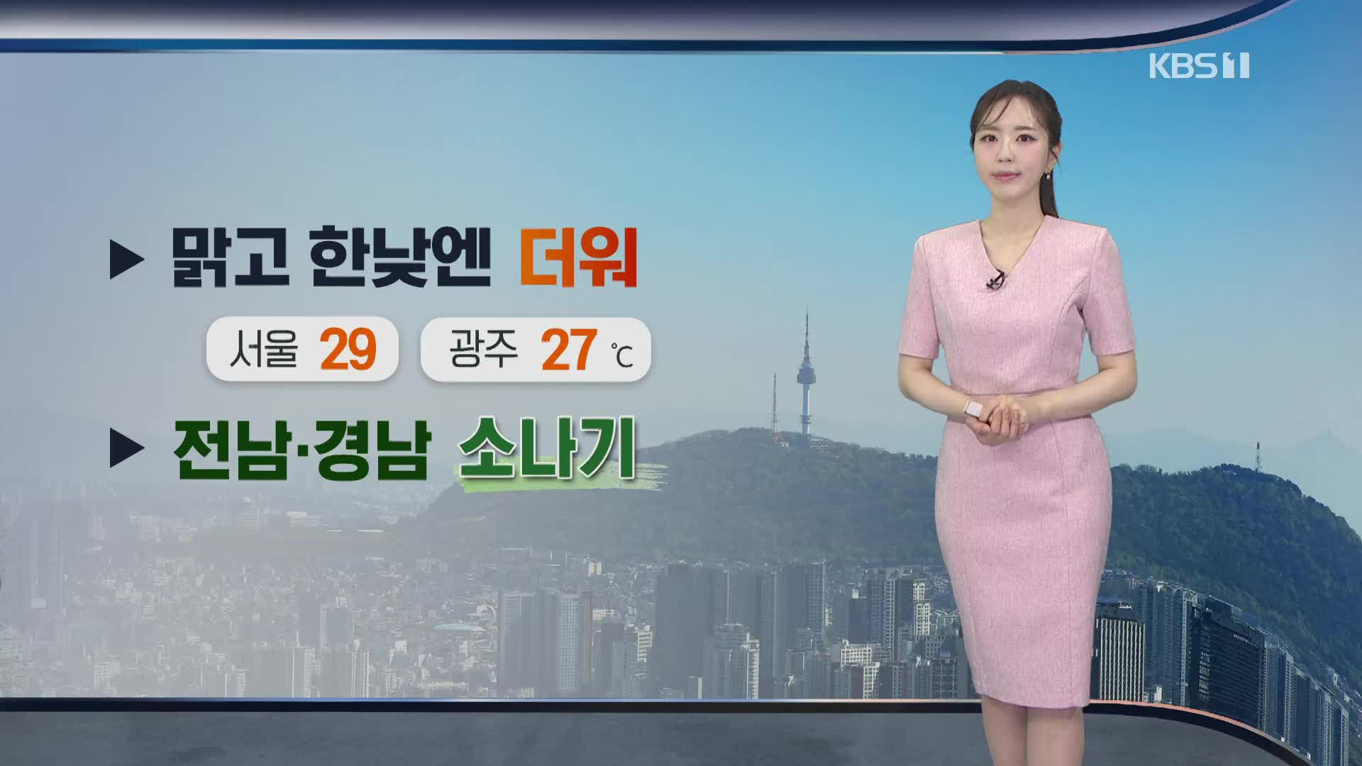 [출근길 날씨] 오늘도 맑고 한낮엔 더워…전남·경남 소나기