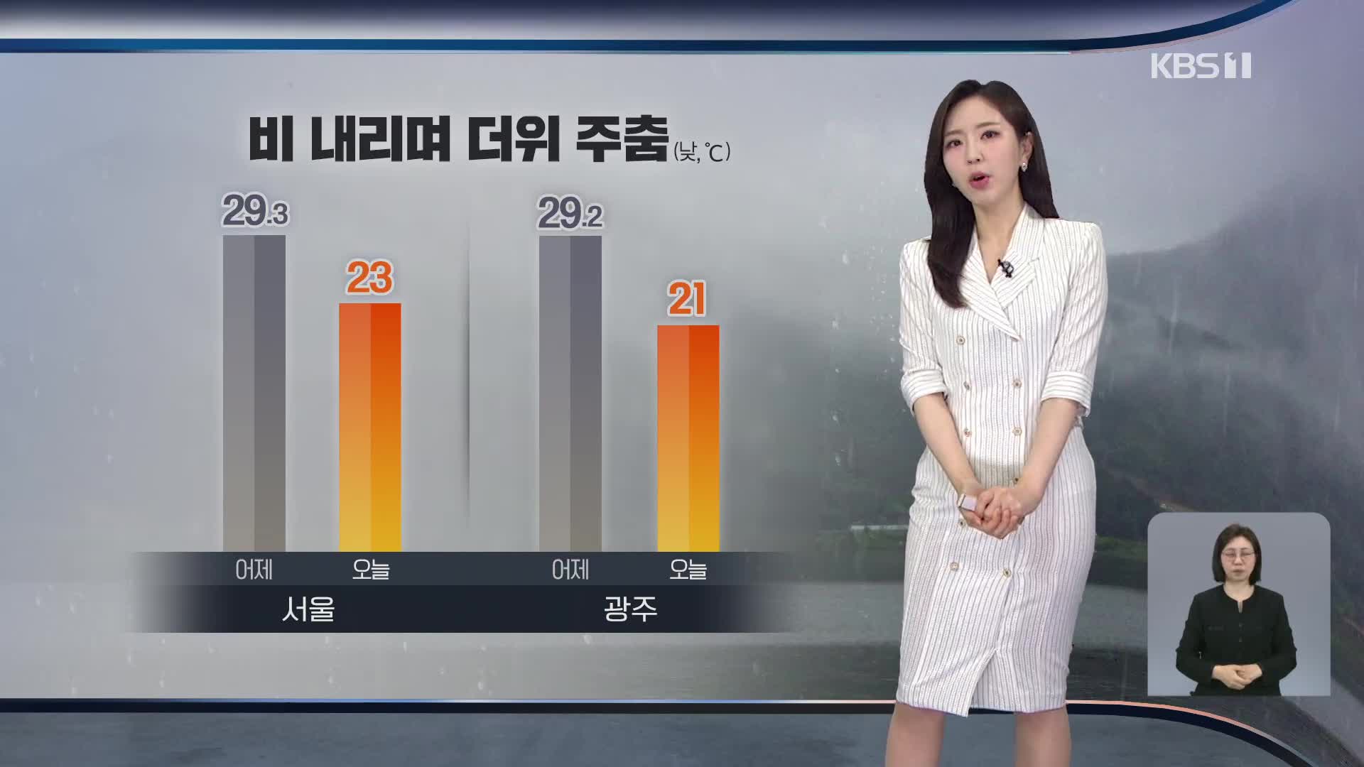 [출근길 날씨] 오늘 전국 대부분 비…더위 주춤