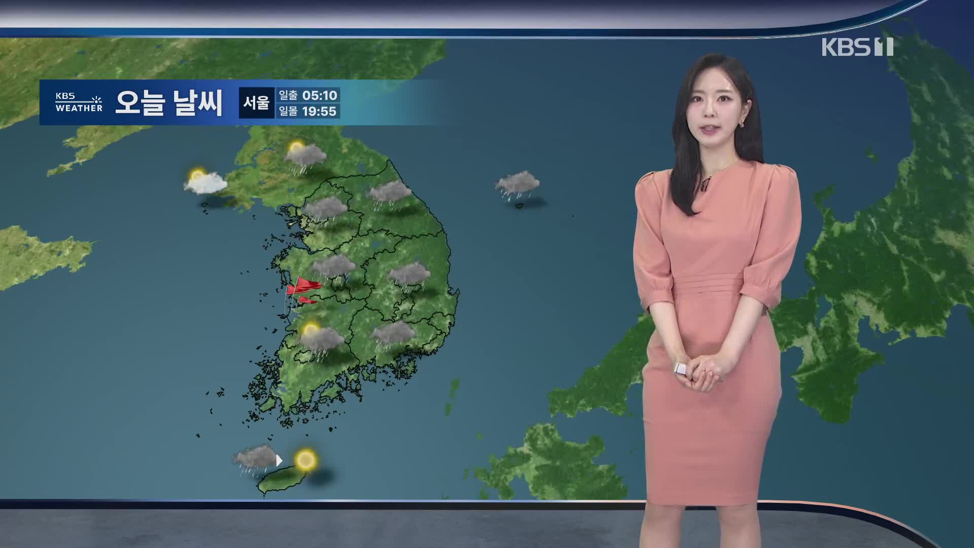 [출근길 날씨] 오후까지 곳곳 비…습도 높아 후텁지근