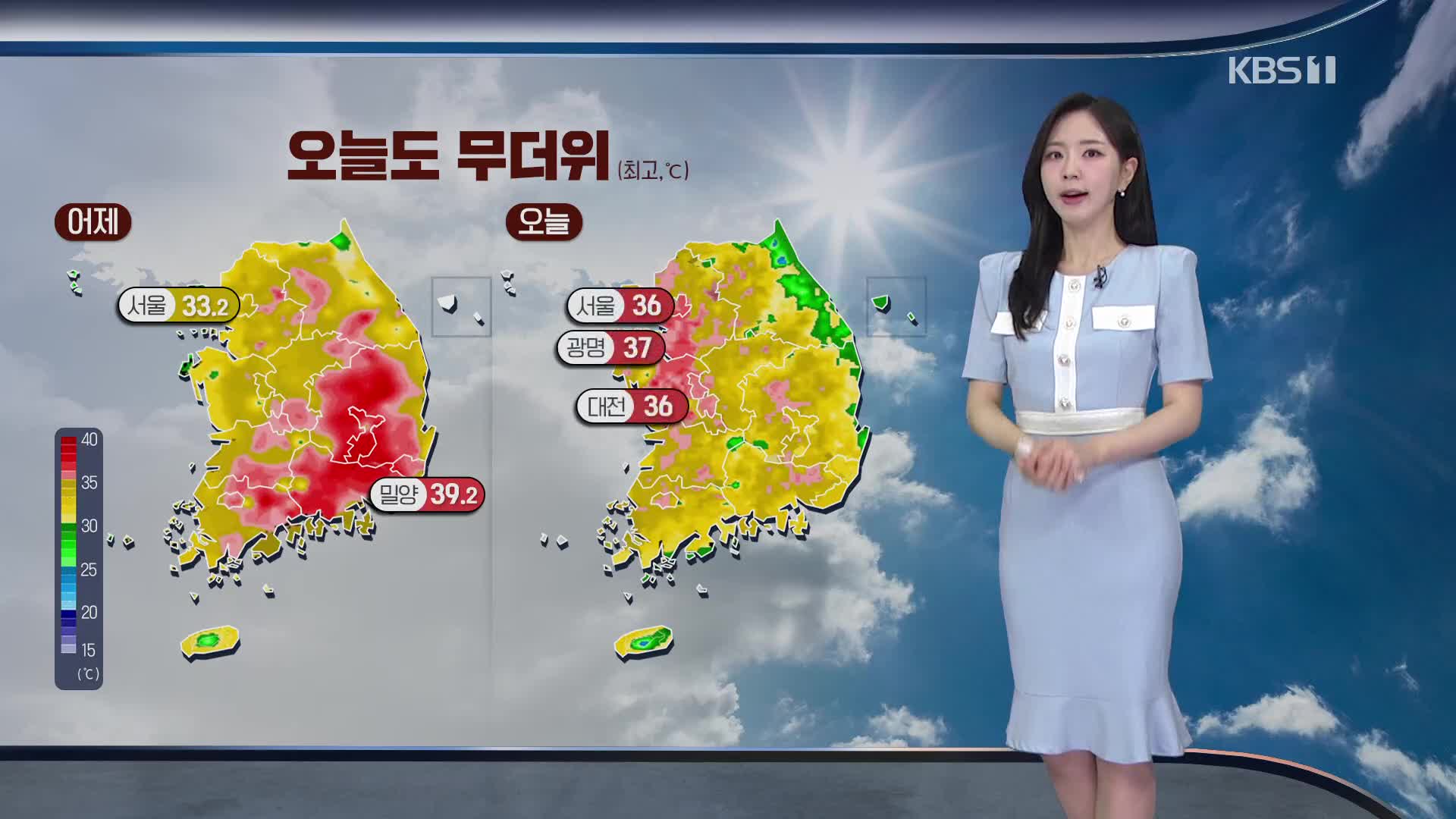 [출근길 날씨] ‘서울 36도’ 등 서쪽 폭염 강화…전국 곳곳 소나기