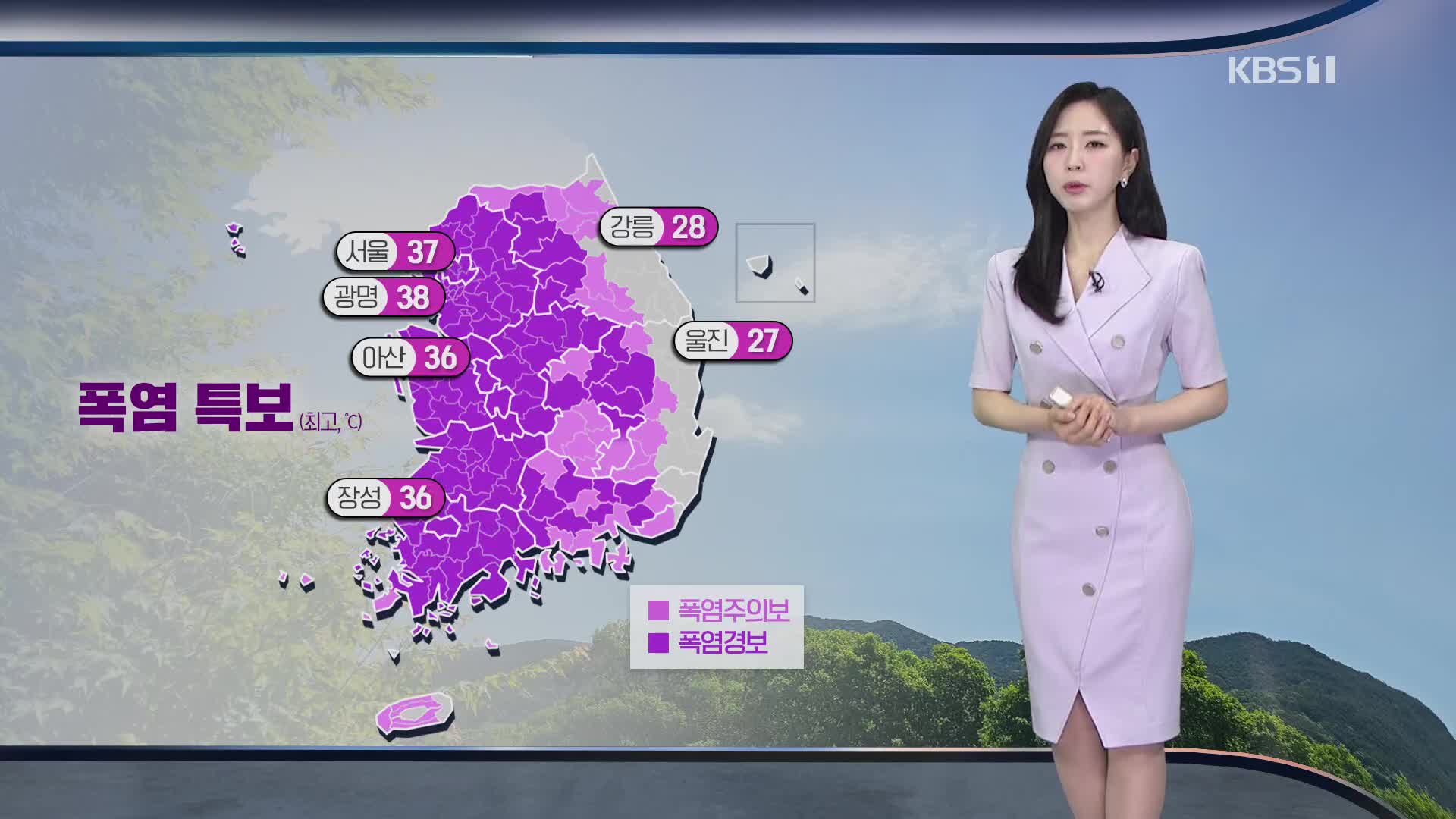 [출근길 날씨] 한낮 서울 37도…서쪽 중심 폭염 심해