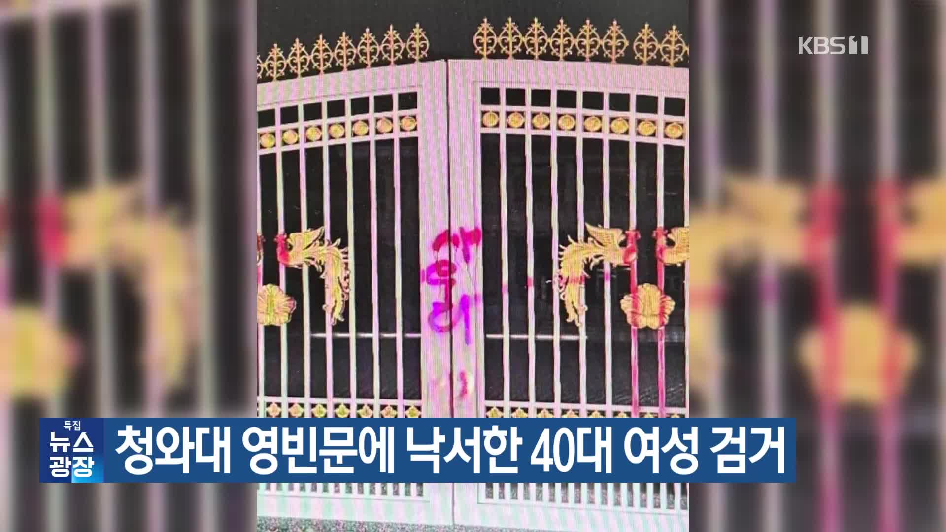 청와대 영빈문에 낙서한 40대 여성 검거