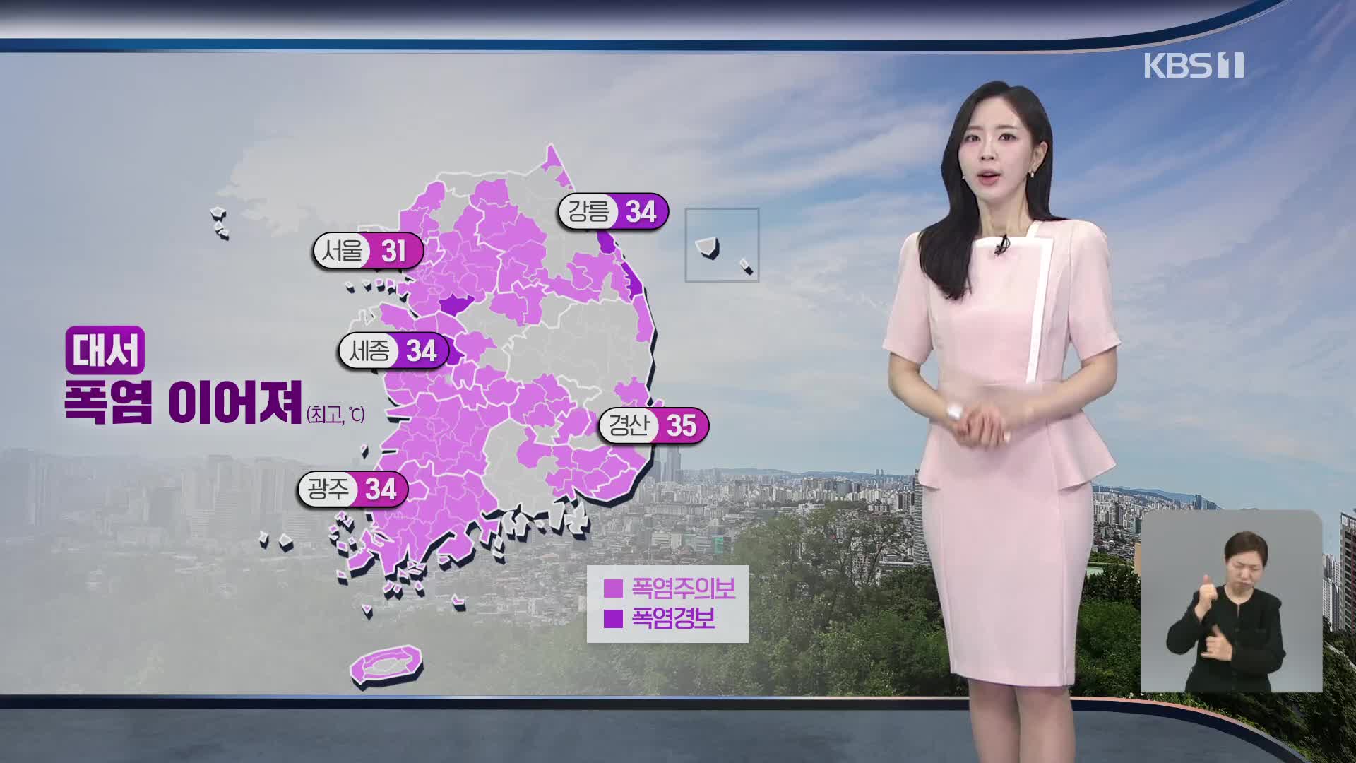 [출근길 날씨] ‘대서’, 폭염 계속…전국 대부분 소나기