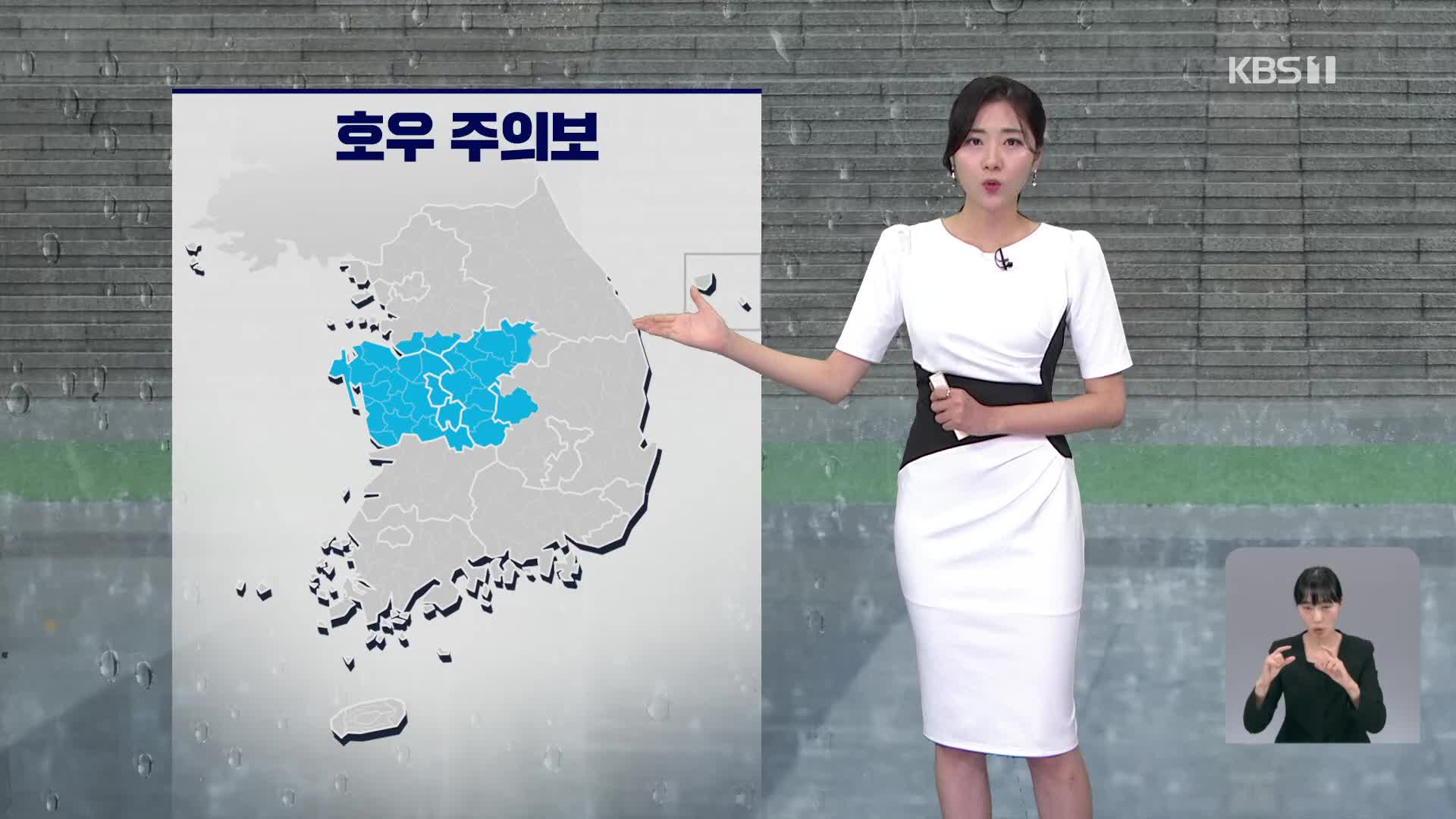 [0시특보 날씨] 중부·경북 강한 장맛비…밤사이 집중호우