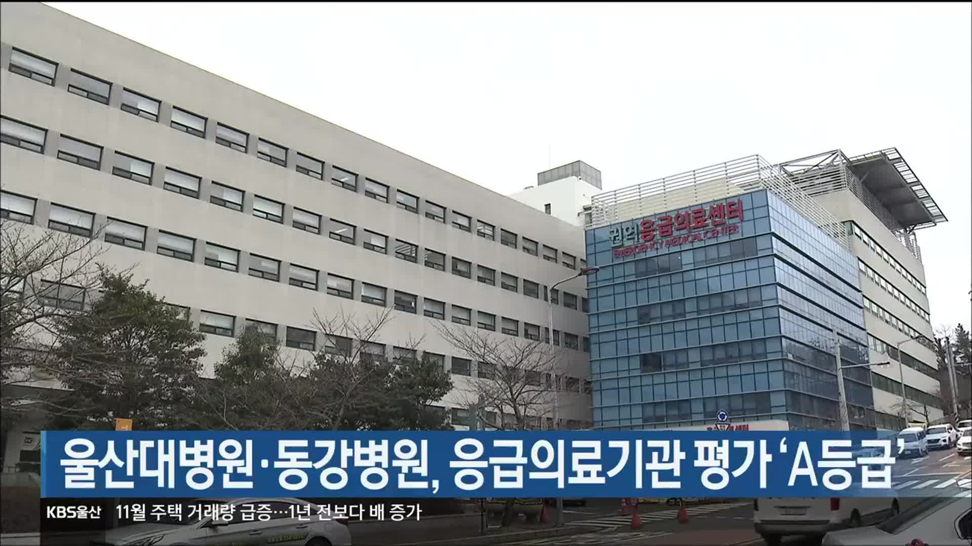 울산대병원·동강병원, 응급의료기관 평가 ‘A등급’