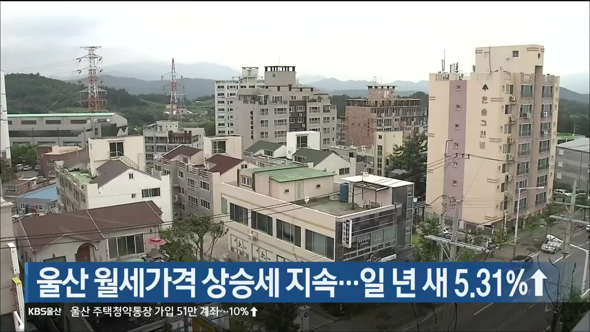 울산 월세가격 상승세 지속…일 년 새 5.31%↑