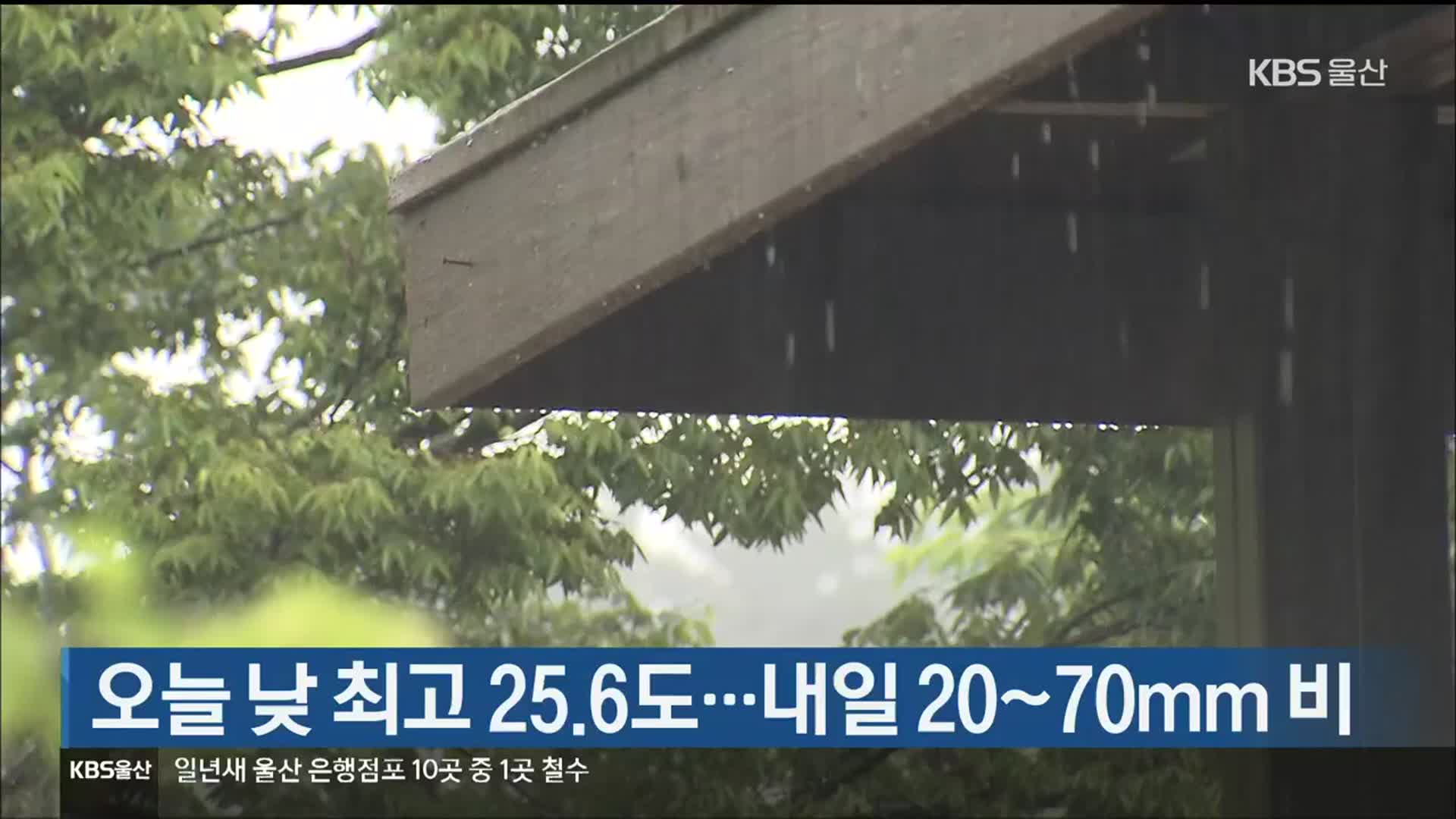 울산 오늘 낮 최고 25.6도…내일 20~70mm 비