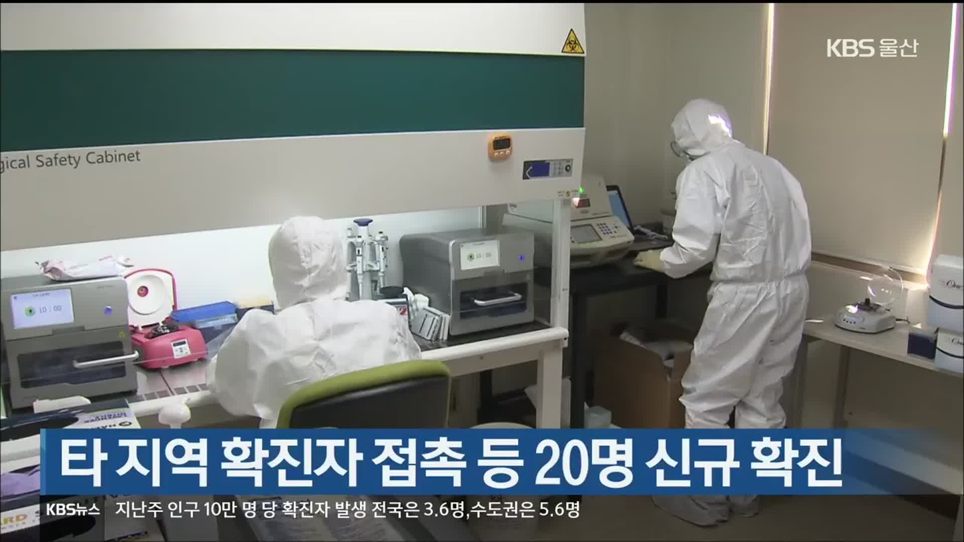 울산 타 지역 확진자 접촉 등 20명 신규 확진