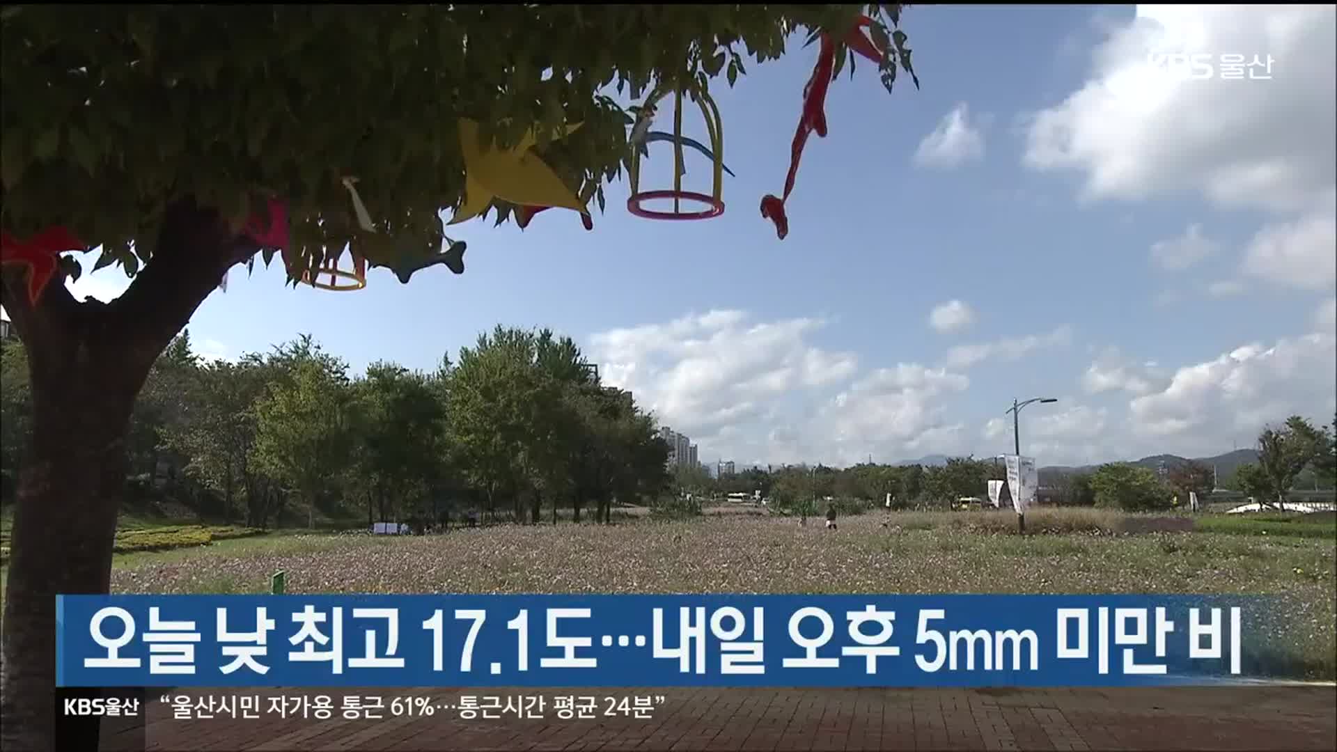 울산 오늘 낮 최고 17.1도…내일 오후 5mm 미만 비