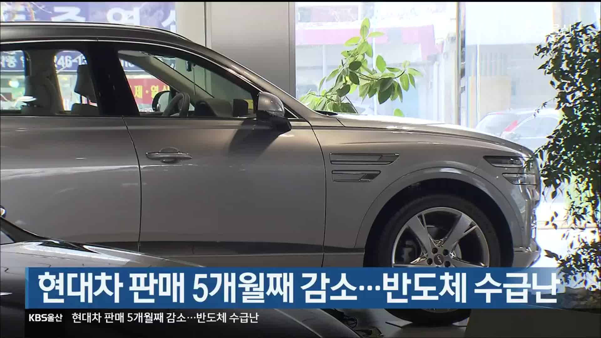 현대차 판매 5개월째 감소…반도체 수급난