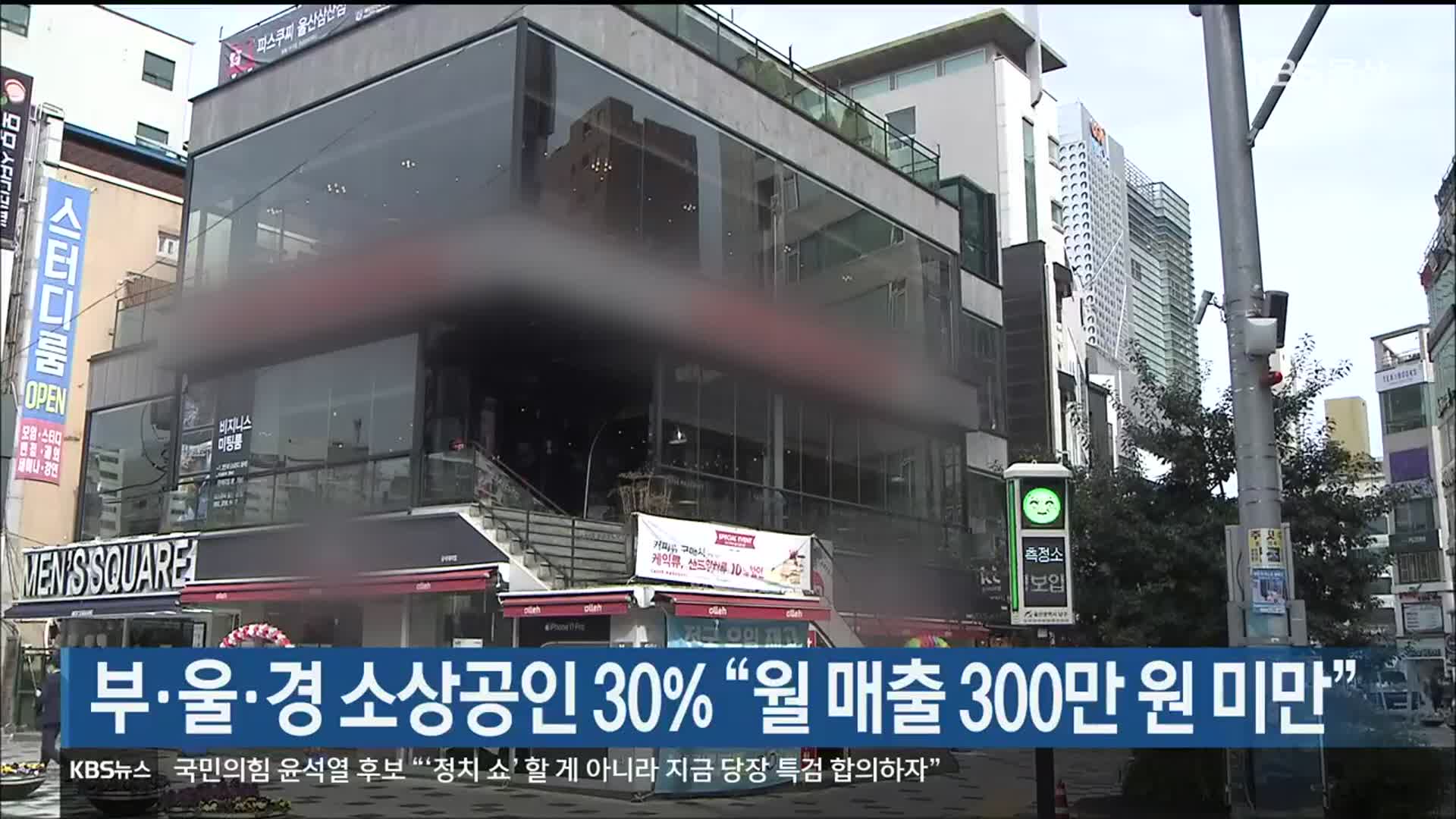 부·울·경 소상공인 30% “월 매출 300만 원 미만”