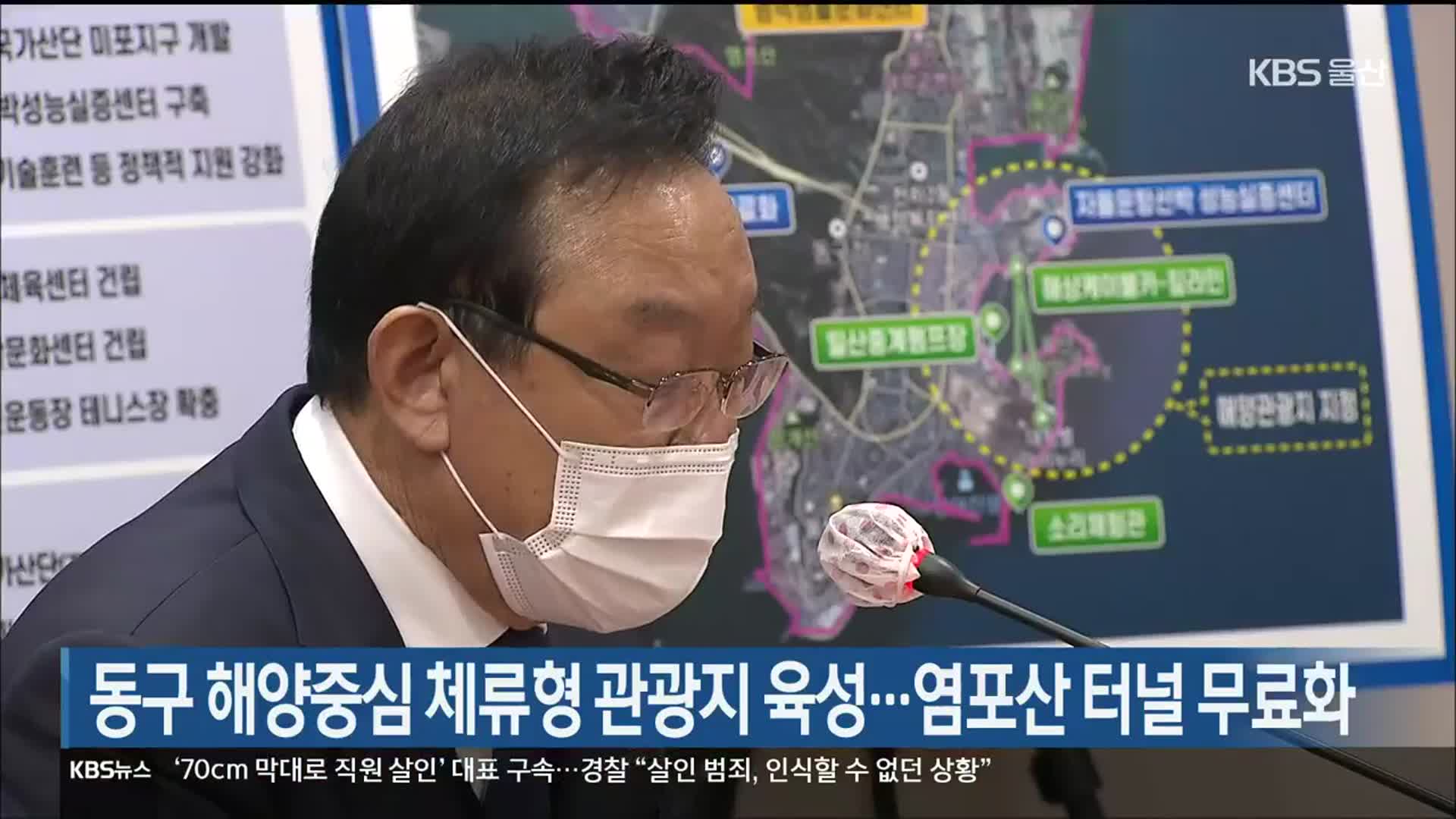 울산 동구 해양중심 체류형 관광지 육성…염포산 터널 무료화