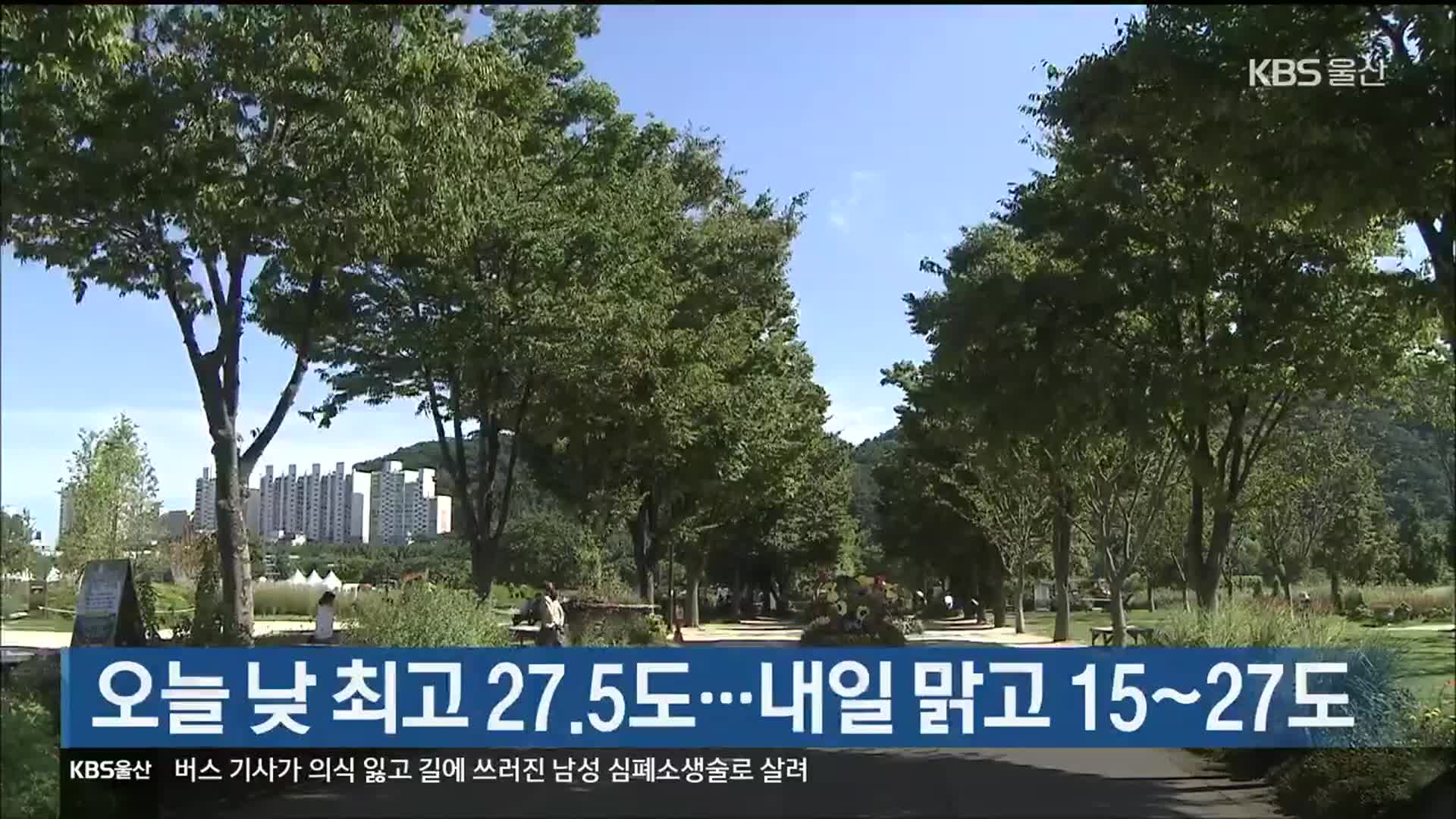 울산 오늘 낮 최고 27.5도…내일 맑고 15~27도 