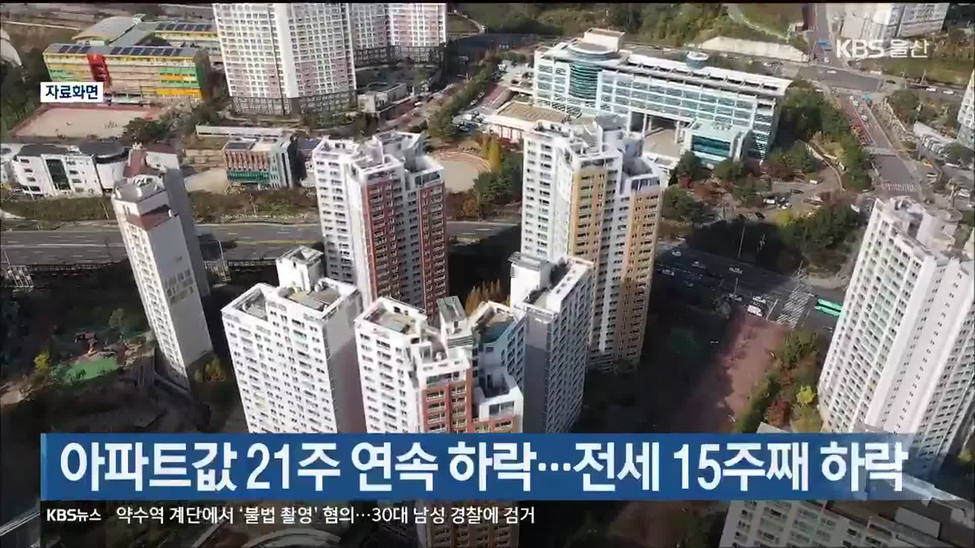 울산 아파트값 21주 연속 하락…전세 15주째 하락