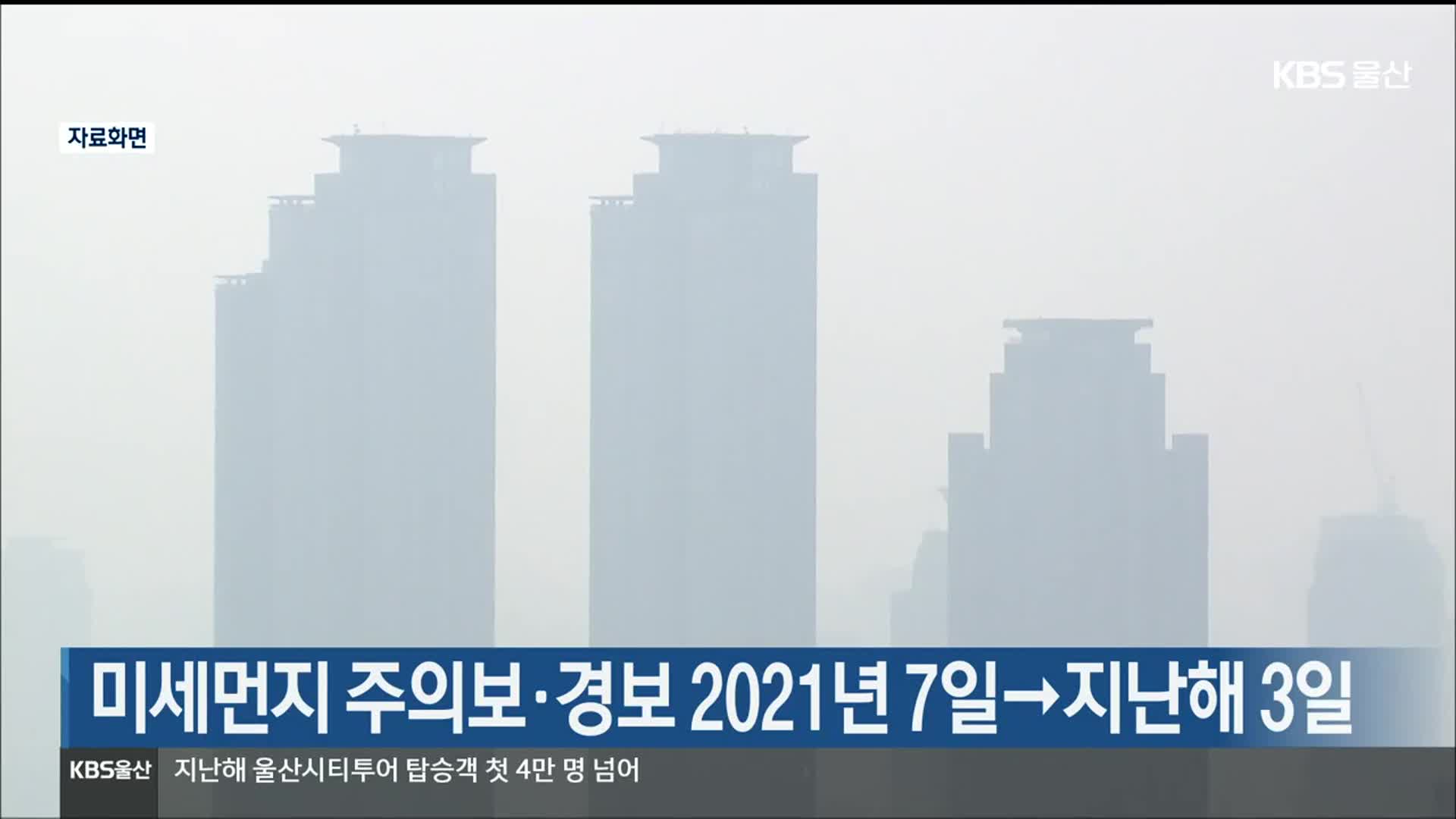 울산 미세먼지 주의보·경보 2021년 7일→지난해 3일