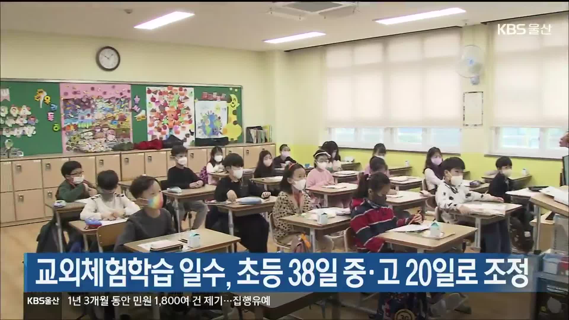 교외체험학습 일수, 초등 38일 중·고 20일로 조정