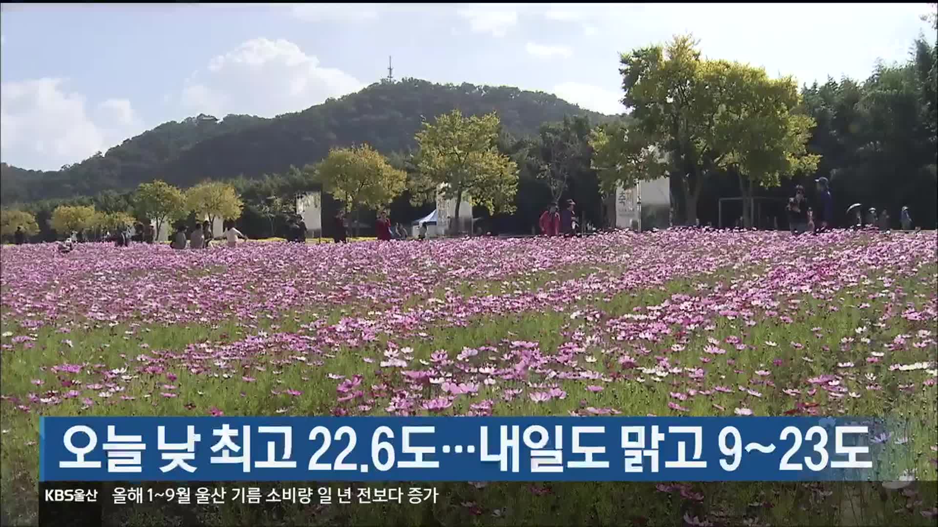 울산 오늘 낮 최고 22.6도…내일도 맑고 9~23도