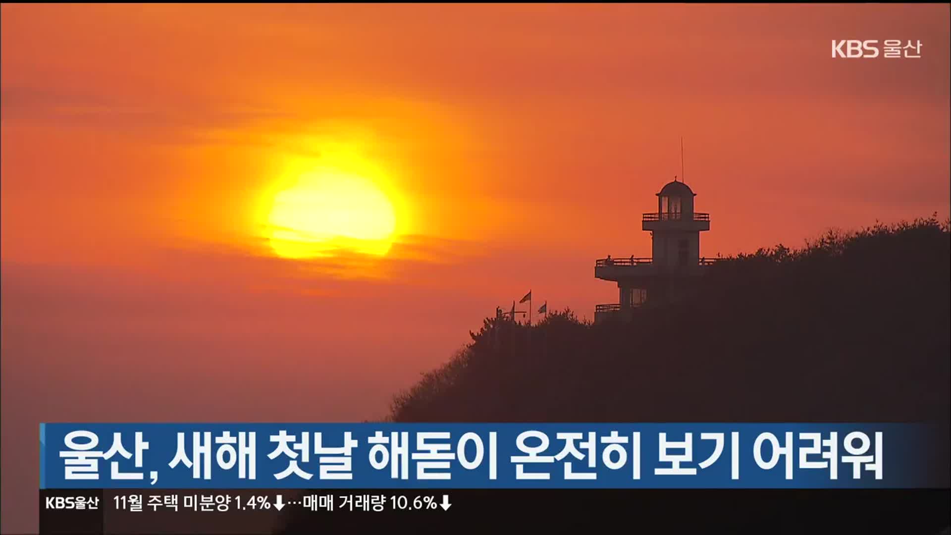 울산, 새해 첫날 해돋이 온전히 보기 어려워