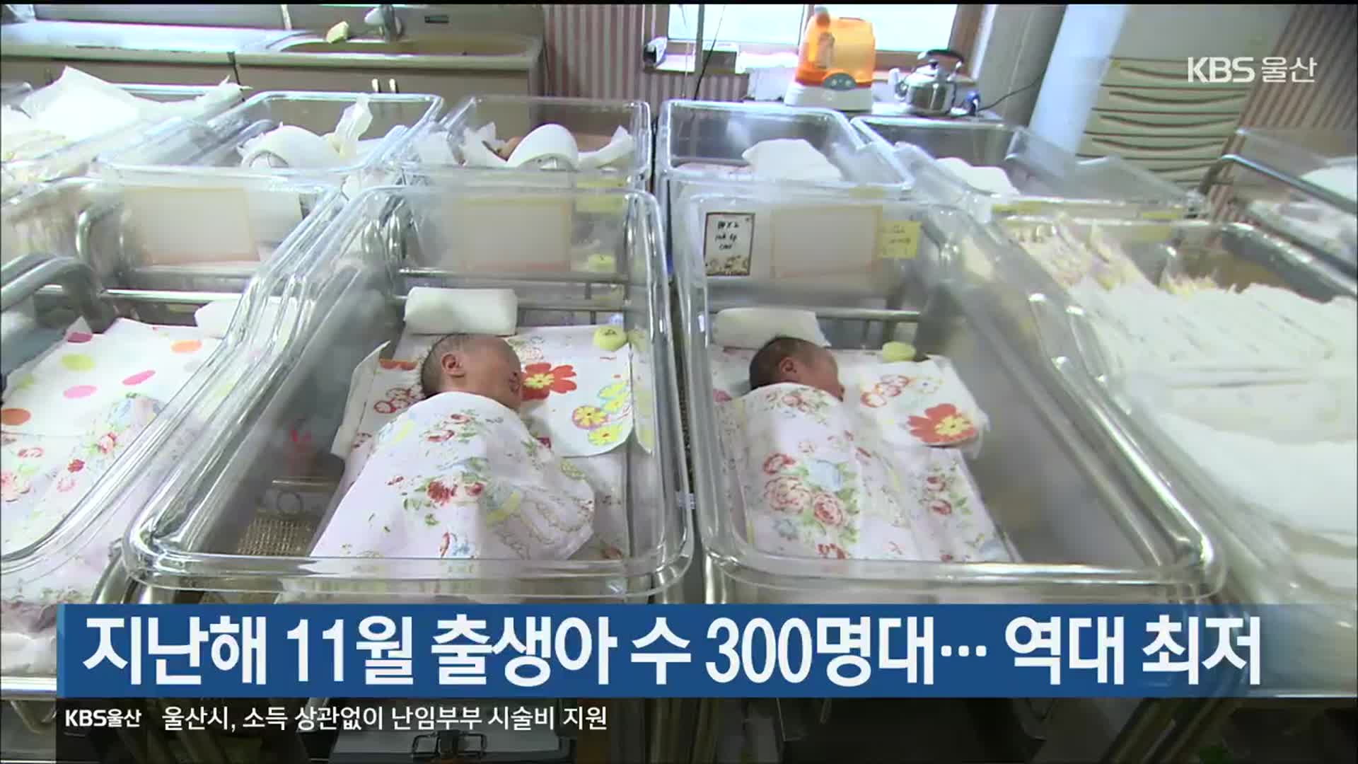 지난해 11월 출생아 수 300명대…역대 최저