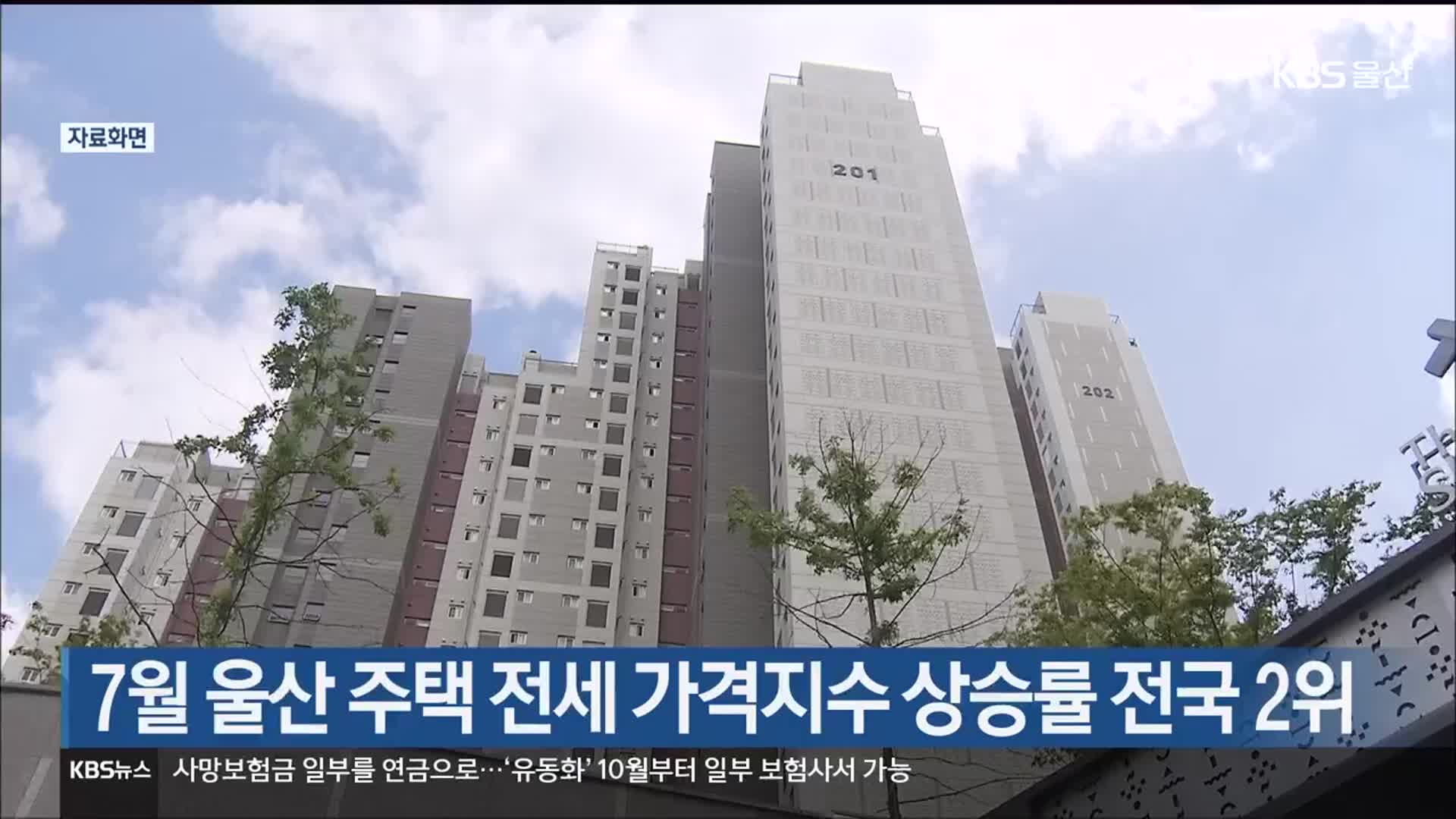 7월 울산 주택 전세 가격지수 상승률 전국 2위