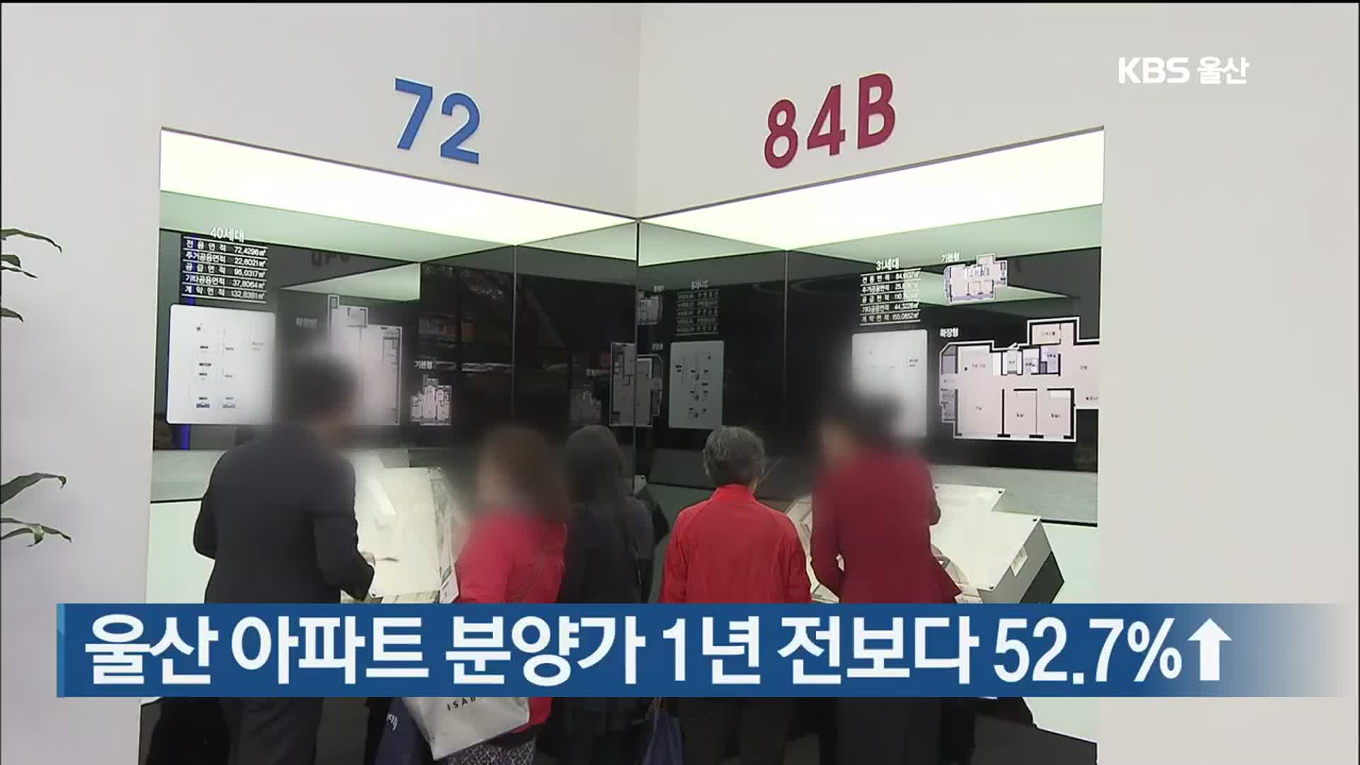 울산 아파트 분양가 1년 전보다 52.7%↑