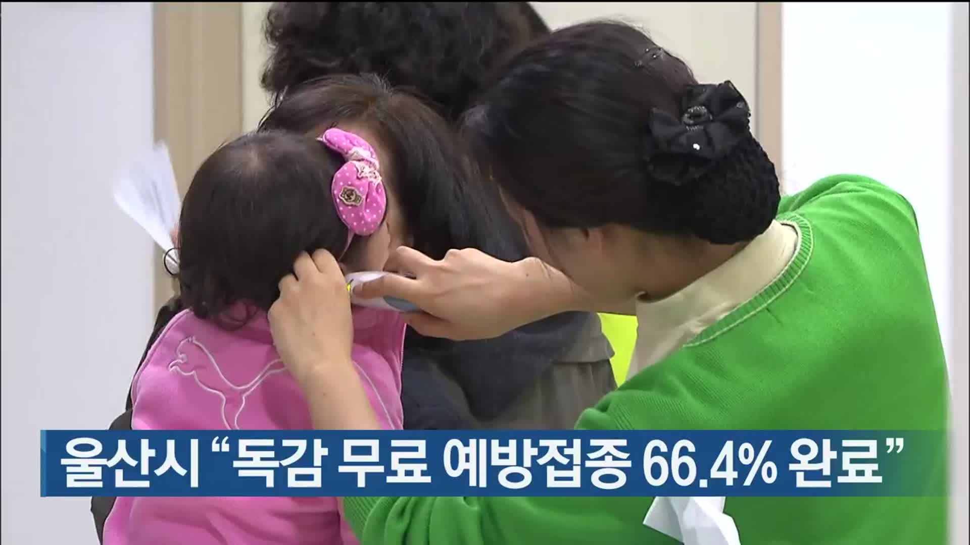 울산시 “독감 무료 예방접종 66.4% 완료”