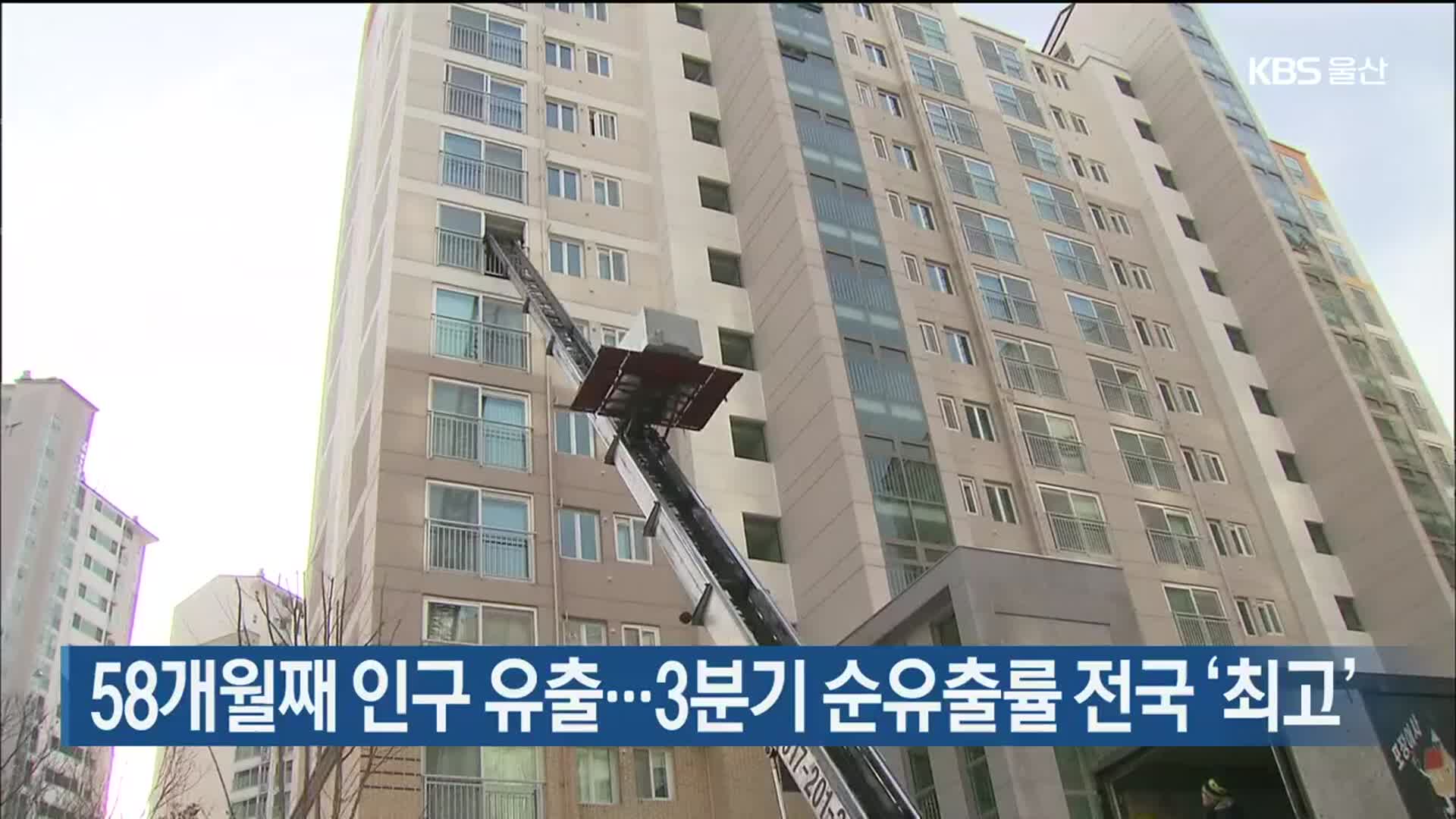 58개월째 인구 유출…3분기 순유출률 전국 ‘최고’