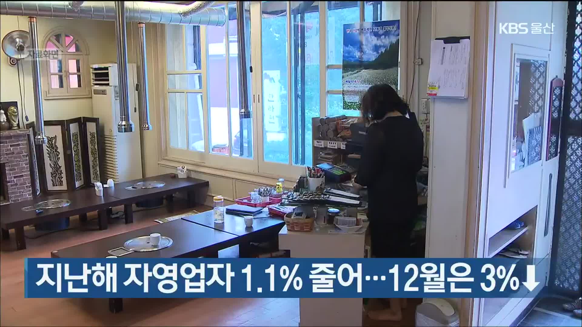 지난해 자영업자 1.1% 줄어…12월은 3%↓