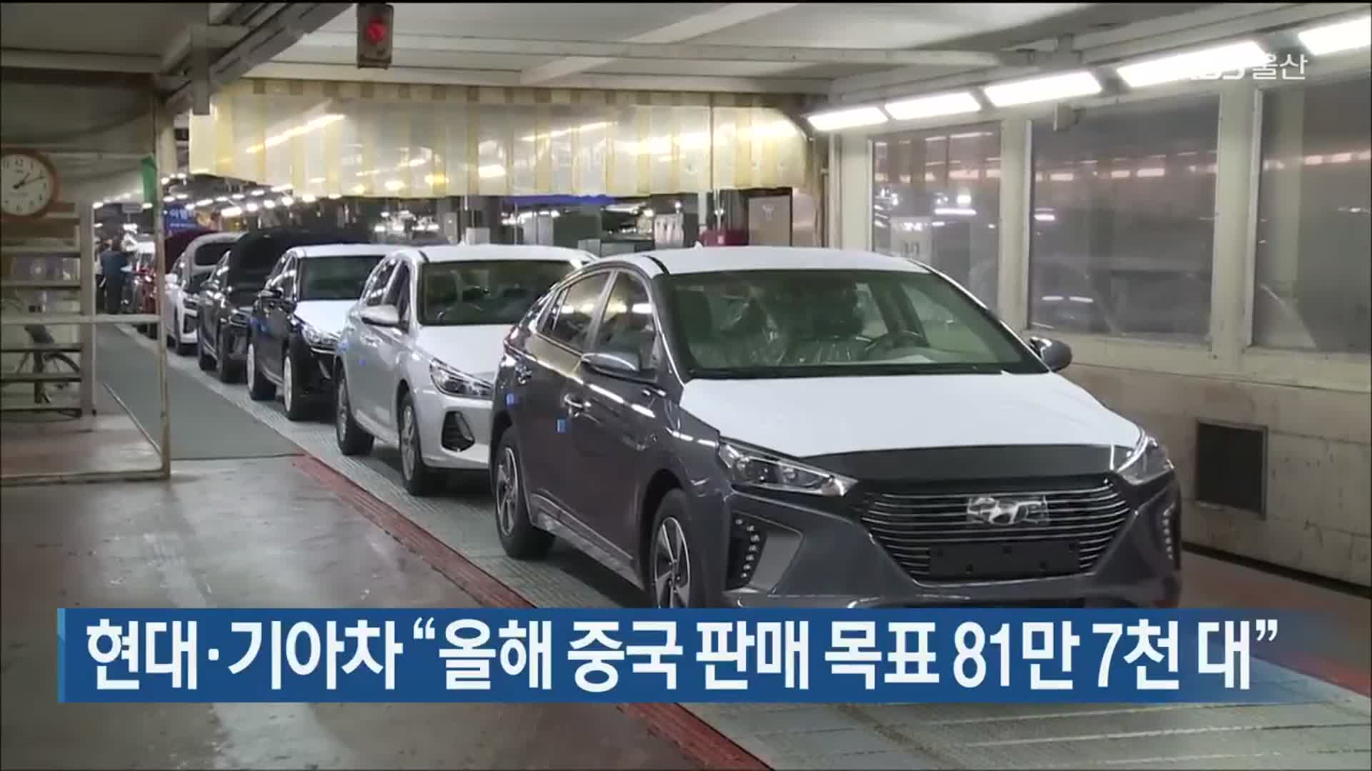 현대·기아차 “올해 중국 판매 목표 81만 7천 대”