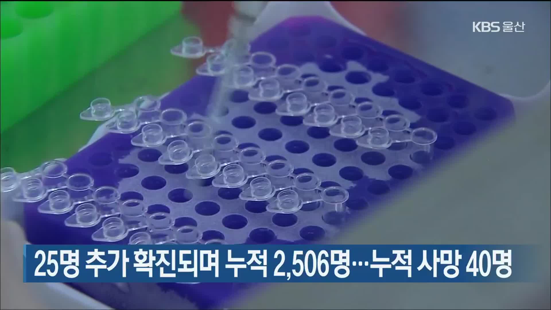 울산 25명 추가 확진되며 누적 2,506명…누적 사망 40명