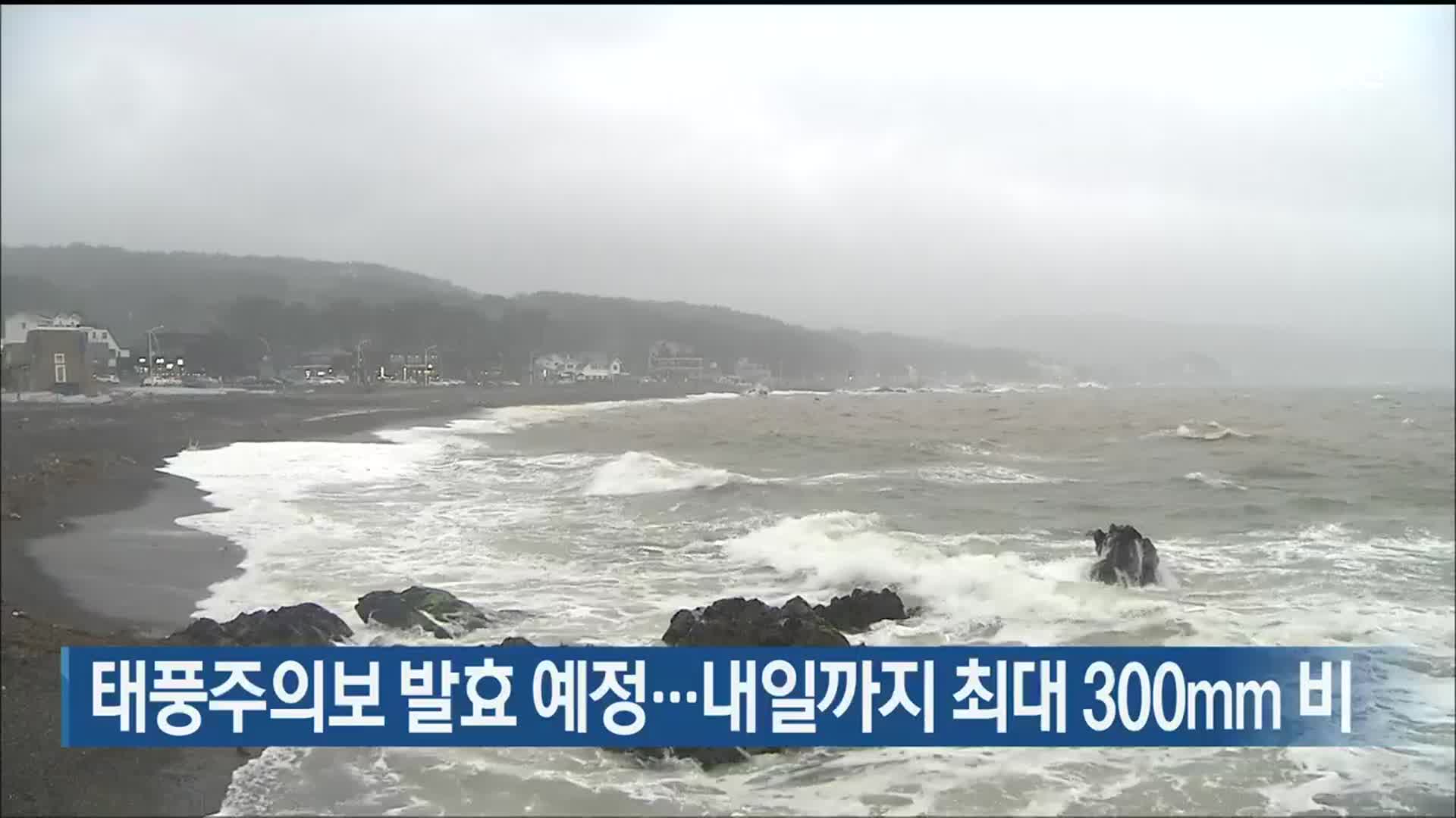 태풍주의보 발효 예정…내일까지 최대 300mm 비