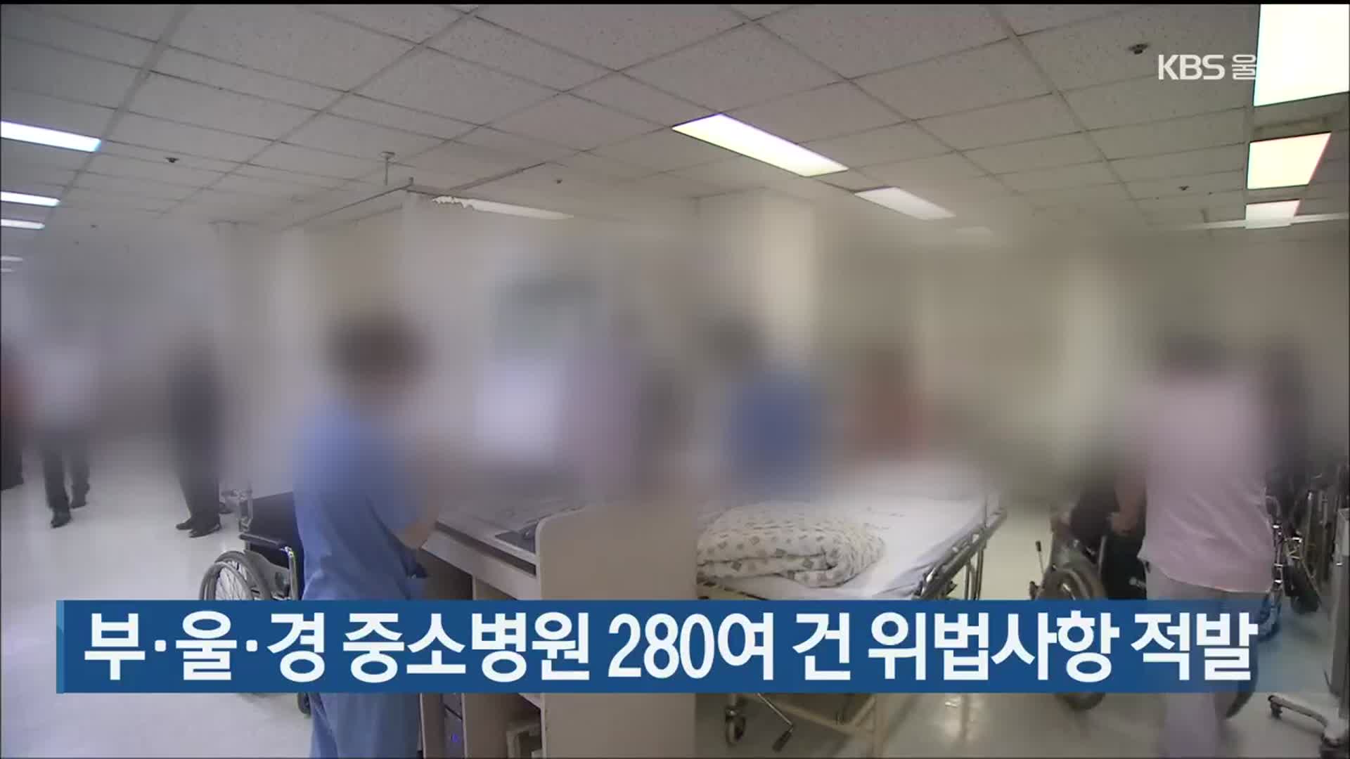 부·울·경 중소병원 280여 건 위법사항 적발