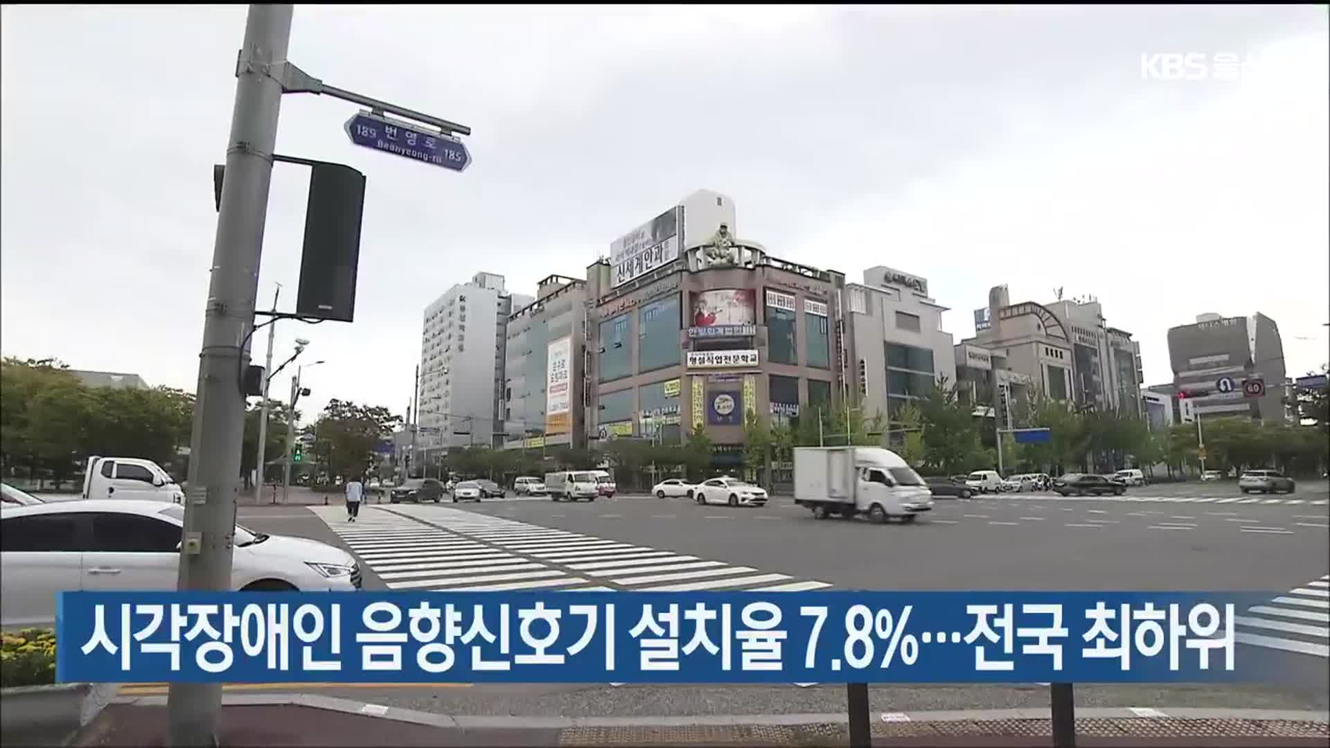 울산, 시각장애인 음향신호기 설치율 7.8%…전국 최하위