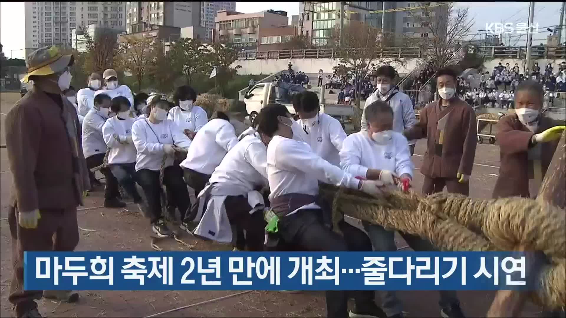 마두희 축제 2년 만에 개최…줄다리기 시연