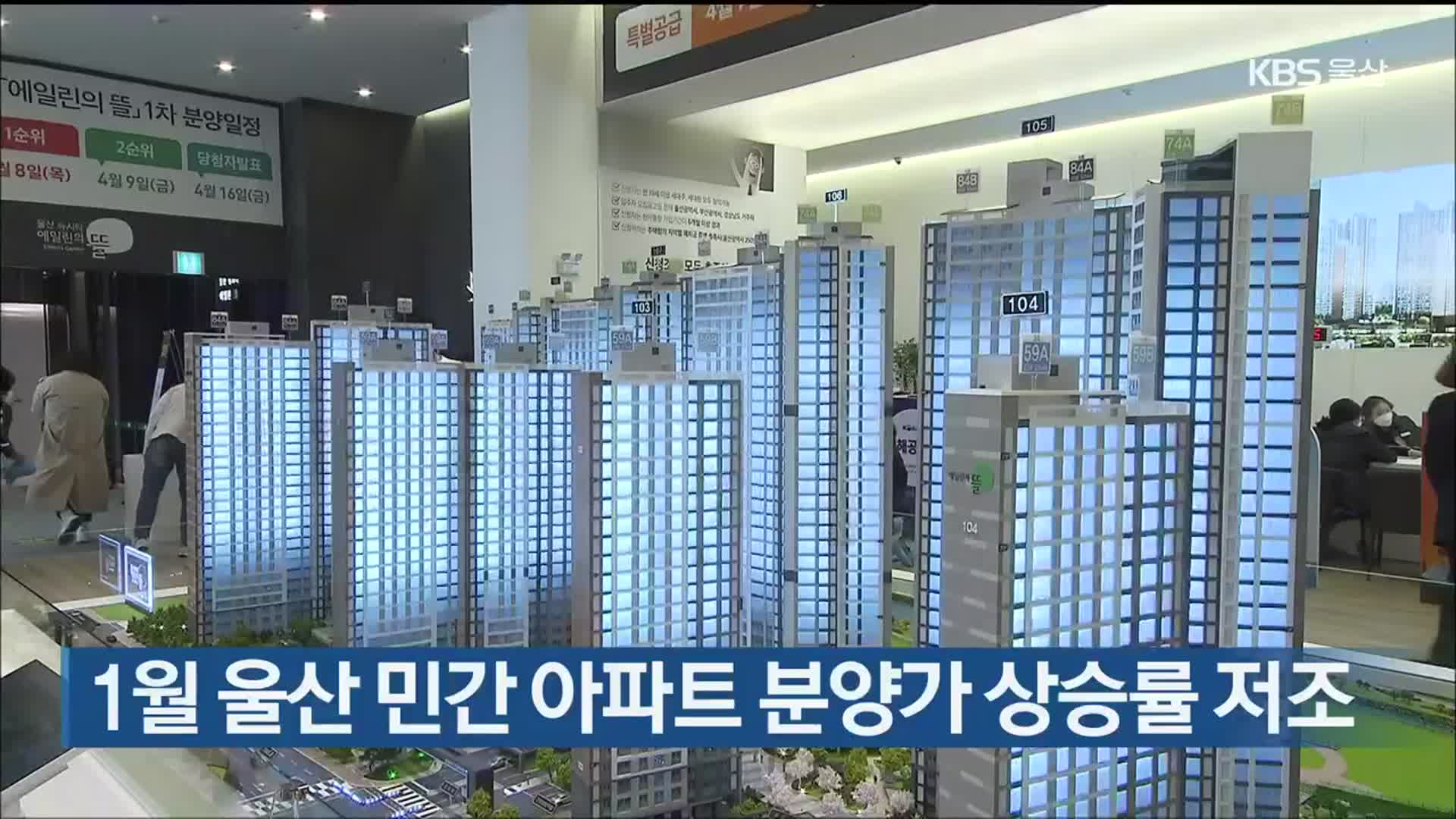 1월 울산 민간 아파트 분양가 상승률 저조