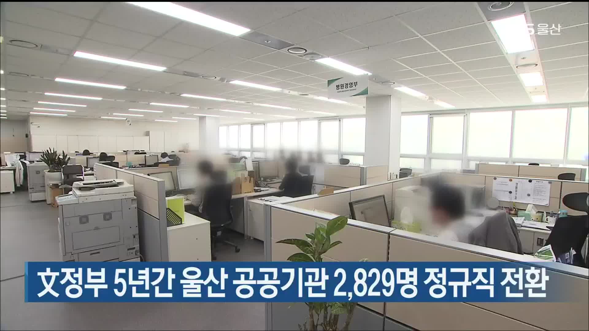 文정부 5년간 울산 공공기관 2,829명 정규직 전환