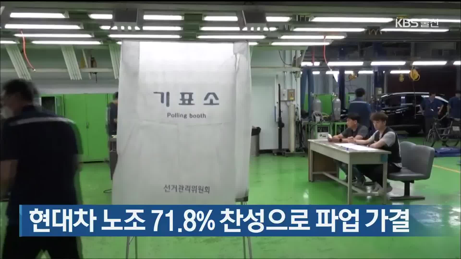 현대차 노조 71.8% 찬성으로 파업 가결