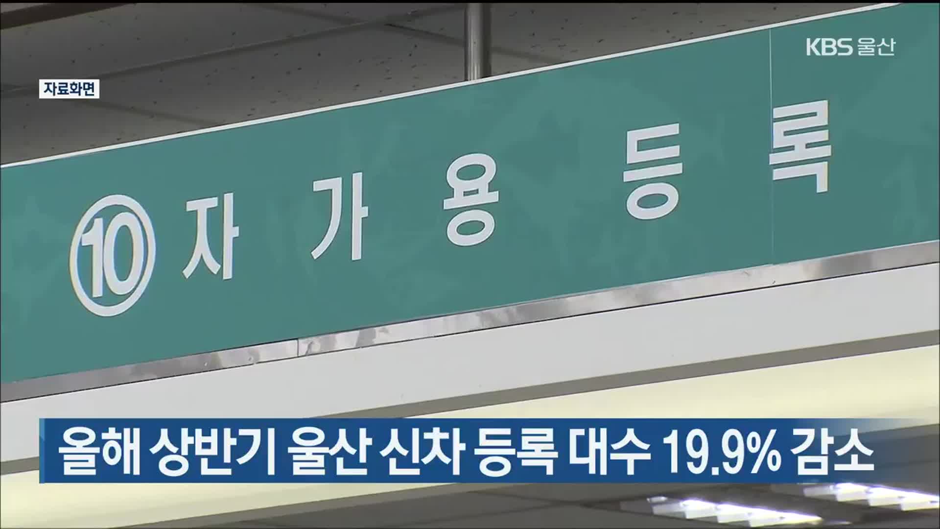 올해 상반기 울산 신차 등록 대수 19.9% 감소