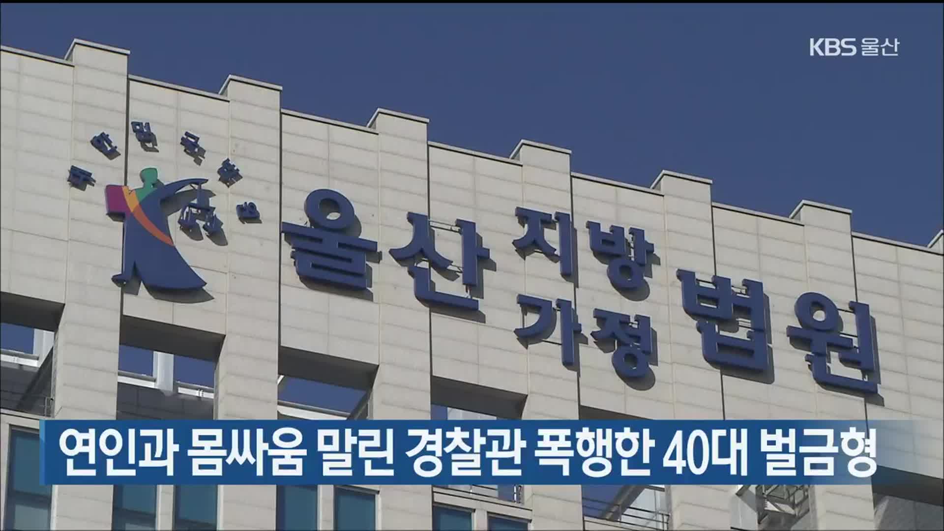 연인과 몸싸움 말린 경찰관 폭행한 40대 벌금형