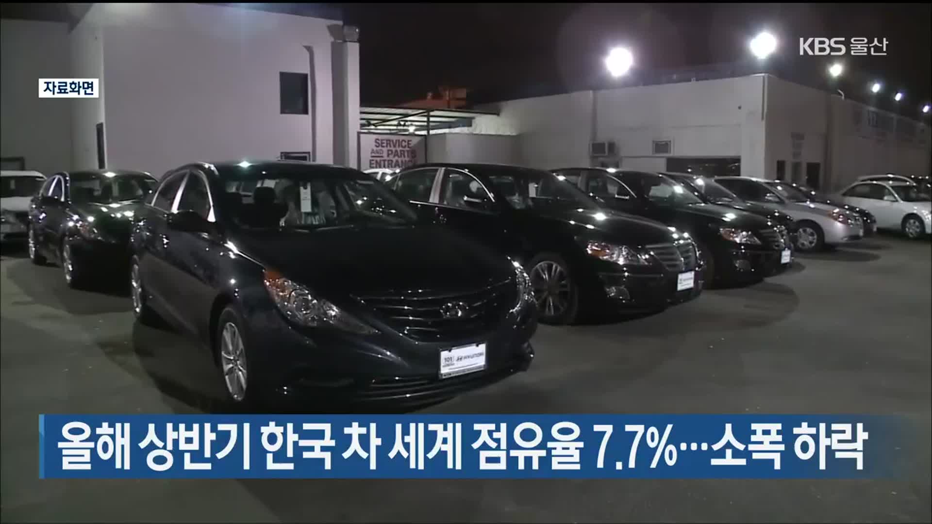 올해 상반기 한국 차 세계 점유율 7.7%…소폭 하락