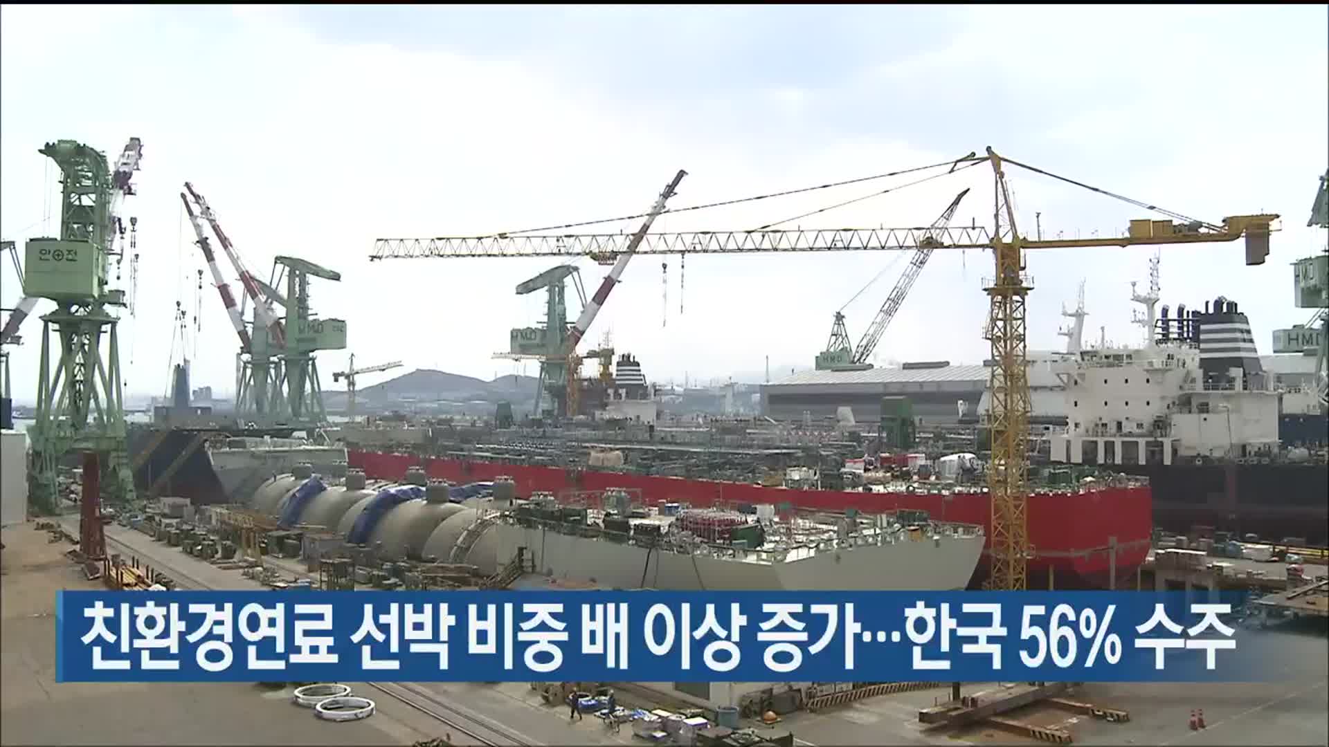 친환경연료 선박 비중 배 이상 증가…한국 56% 수주