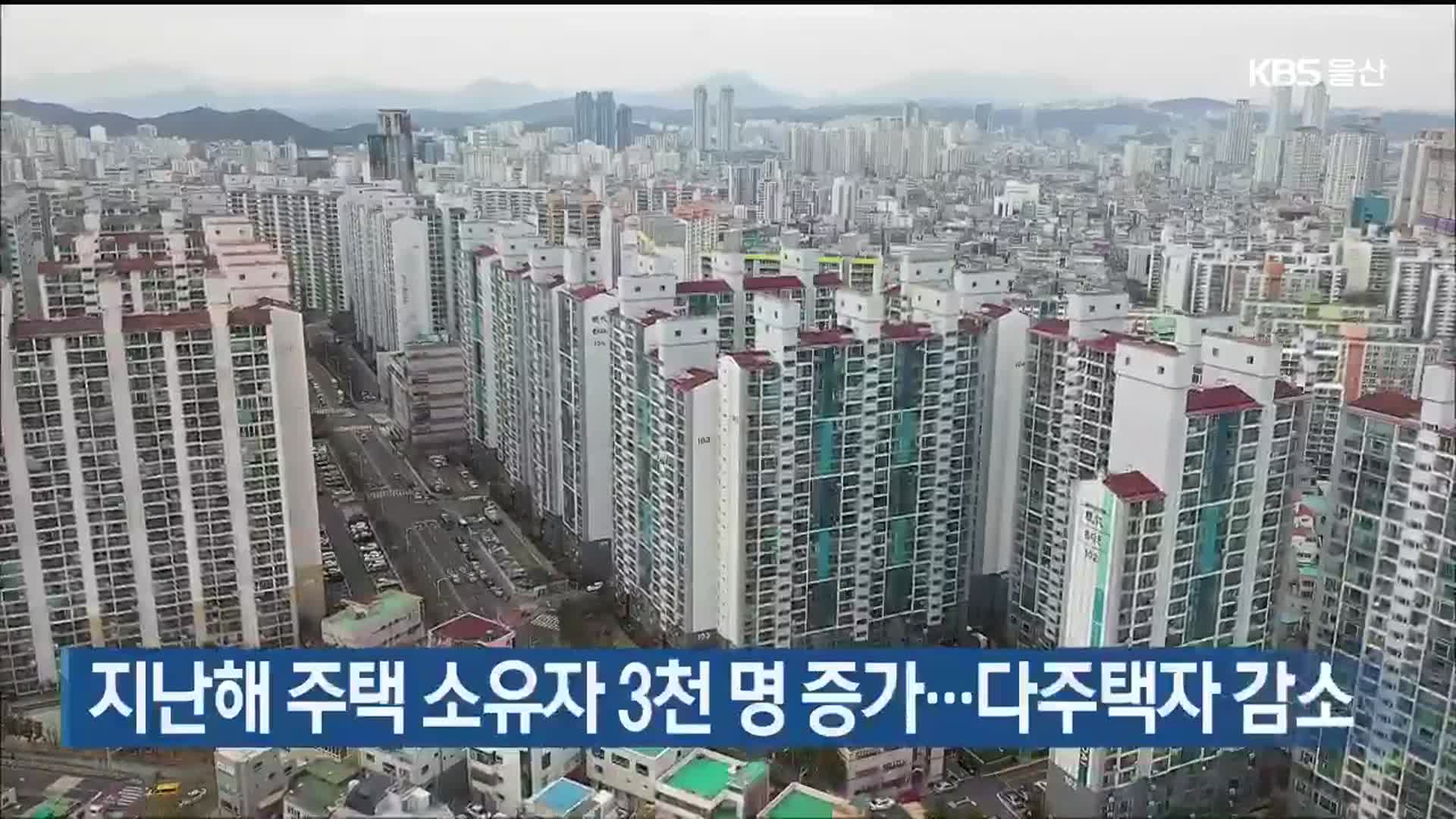 울산, 지난해 주택 소유자 3천 명 증가…다주택자 감소