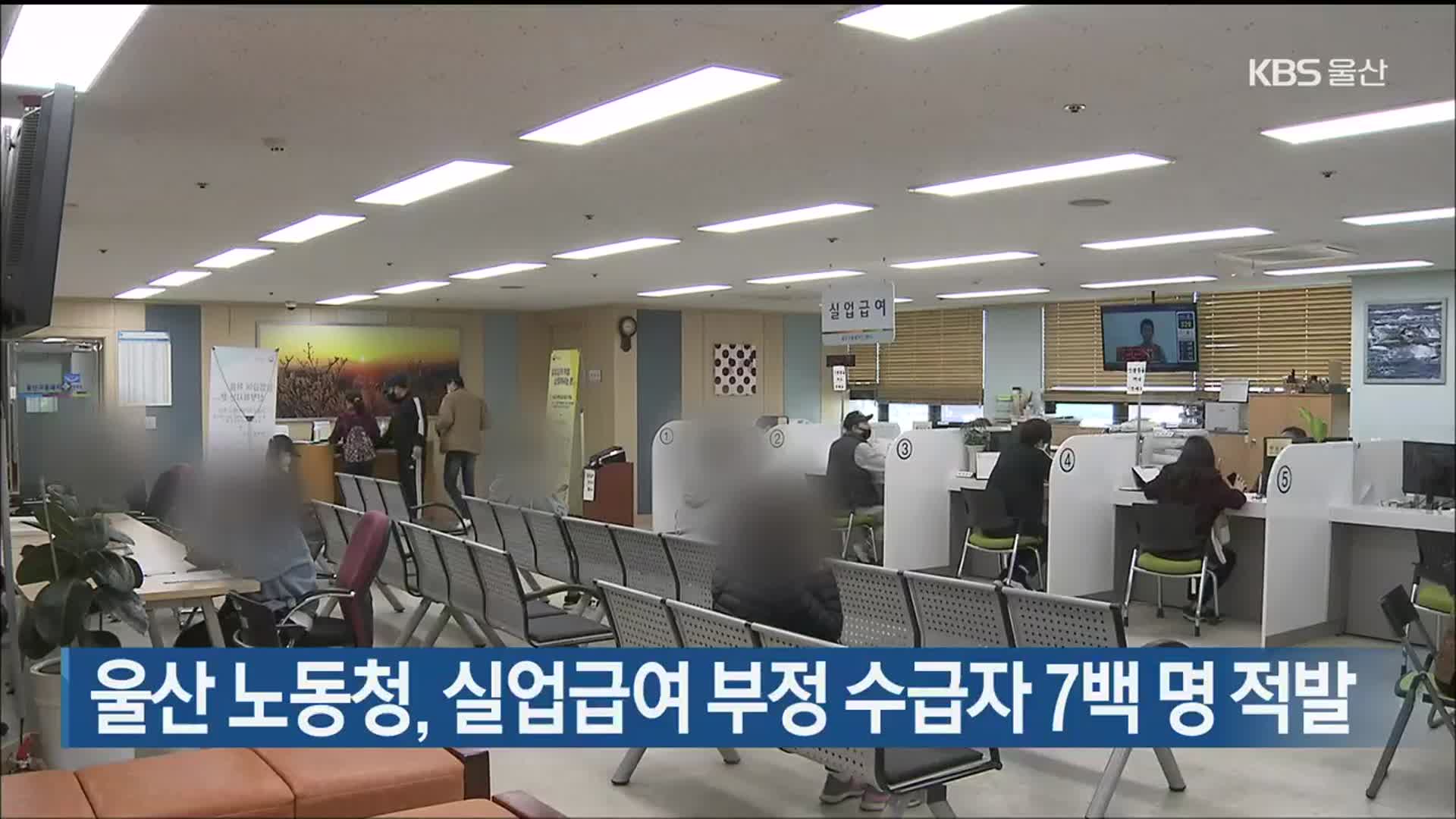 울산 노동청, 실업급여 부정 수급자 7백 명 적발