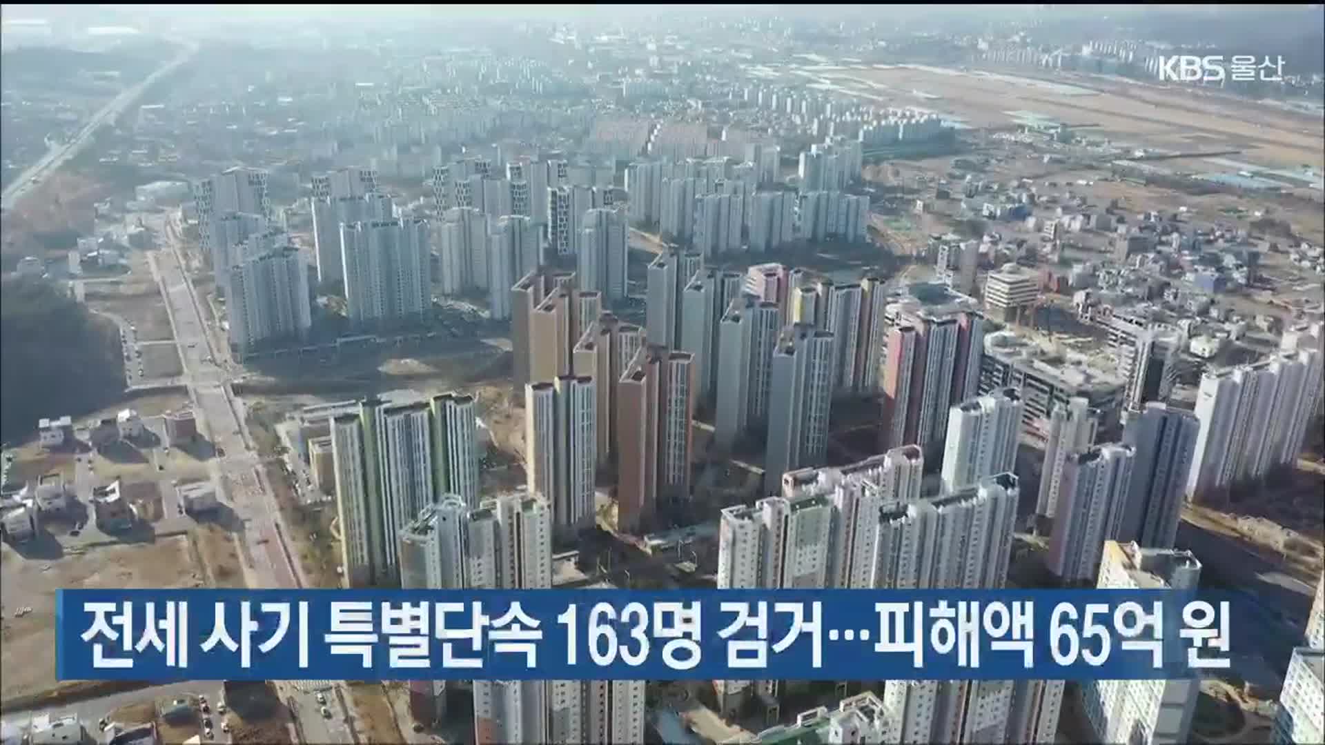 울산, 전세 사기 특별단속 163명 검거…피해액 65억 원