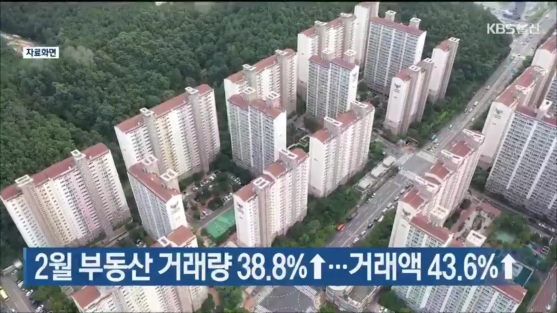 울산 2월 부동산 거래량 38.8%↑…거래액 43.6%↑