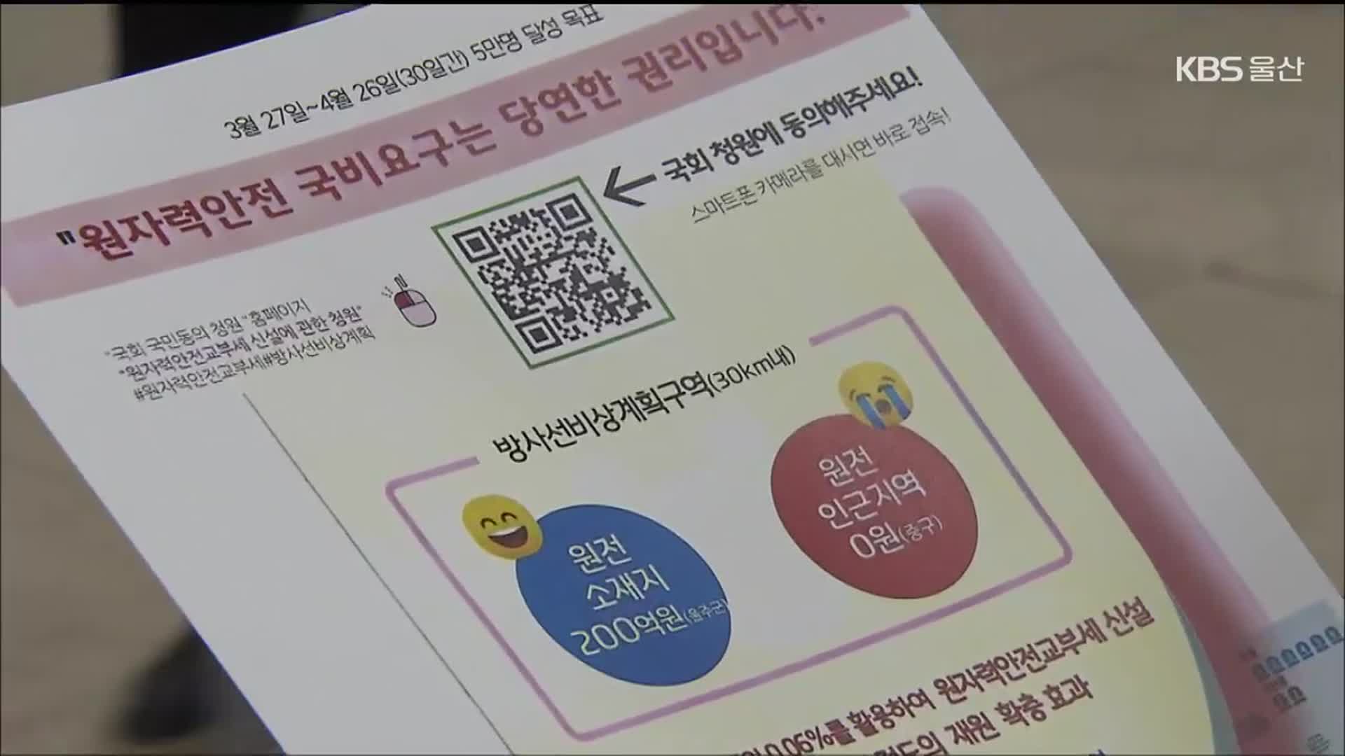 원전교부세 청원에 학생들 동원 ‘논란’