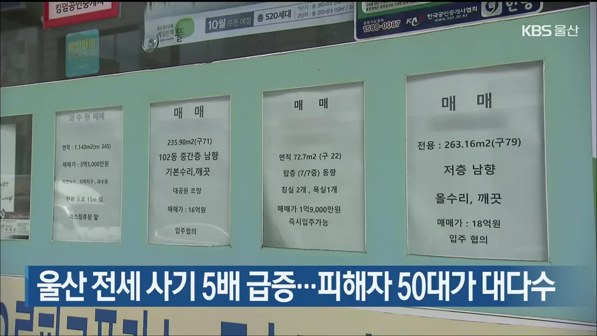울산 전세 사기 5배 급증…피해자 50대가 대다수