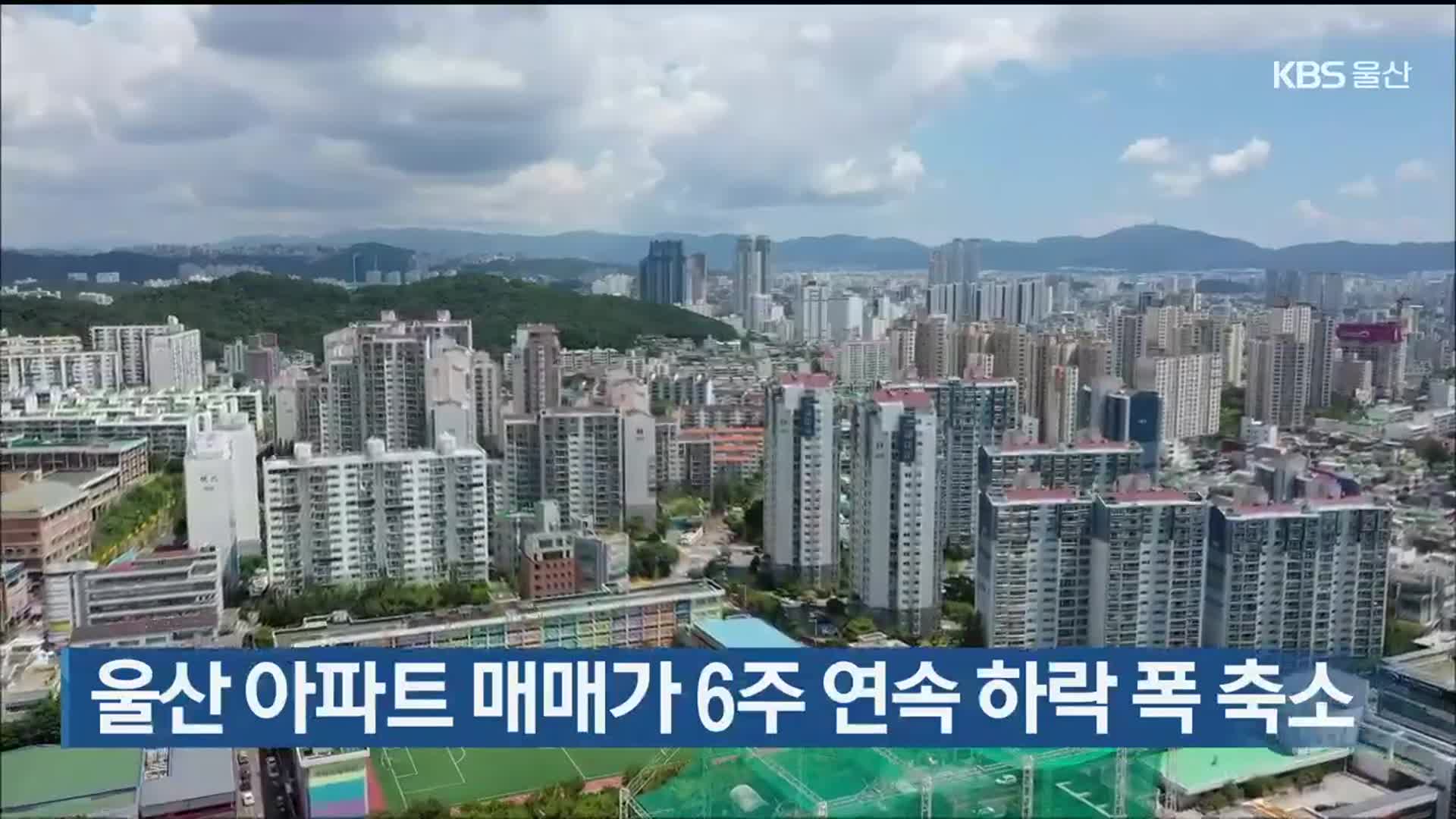 울산 아파트 매매가 6주 연속 하락 폭 축소