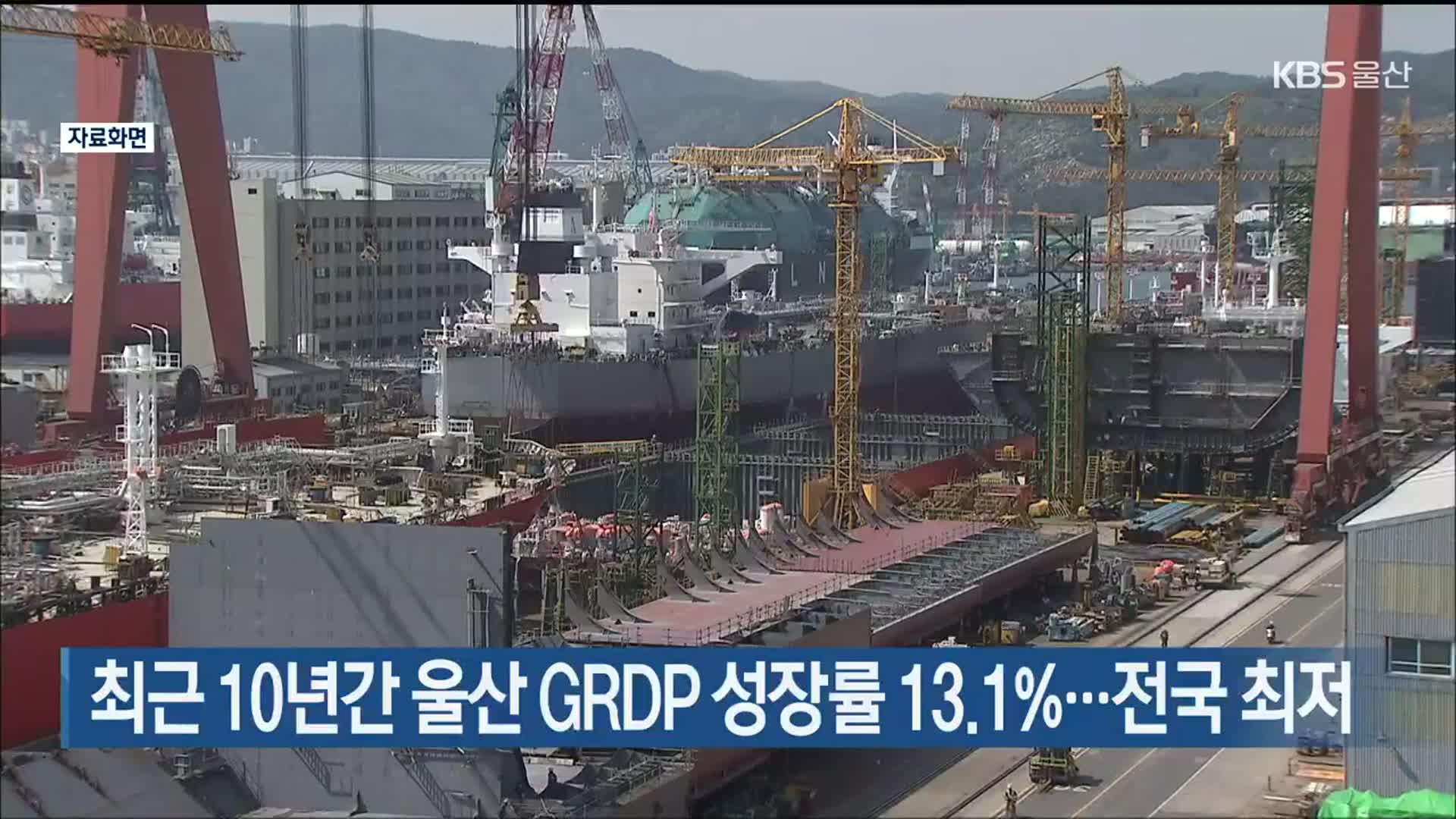 최근 10년간 울산 GRDP 성장률 13.1%…전국 최저